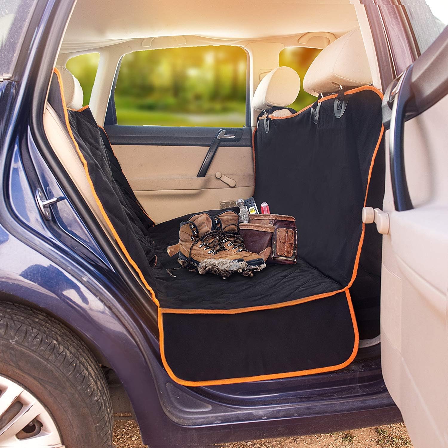 Doggie World Dog Car Seat Cover for Back Seat, Waterproof Dog Hammock | Durable Pet Car Seat Cover Backseat Protector for Cars & SUVs, Nonslip Scratchproof Rear Seat Cover Against Dirt, Fur - Image 7
