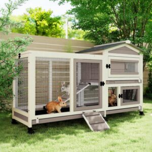 2 Story Rabbit Hutch Outdoor Indoor...