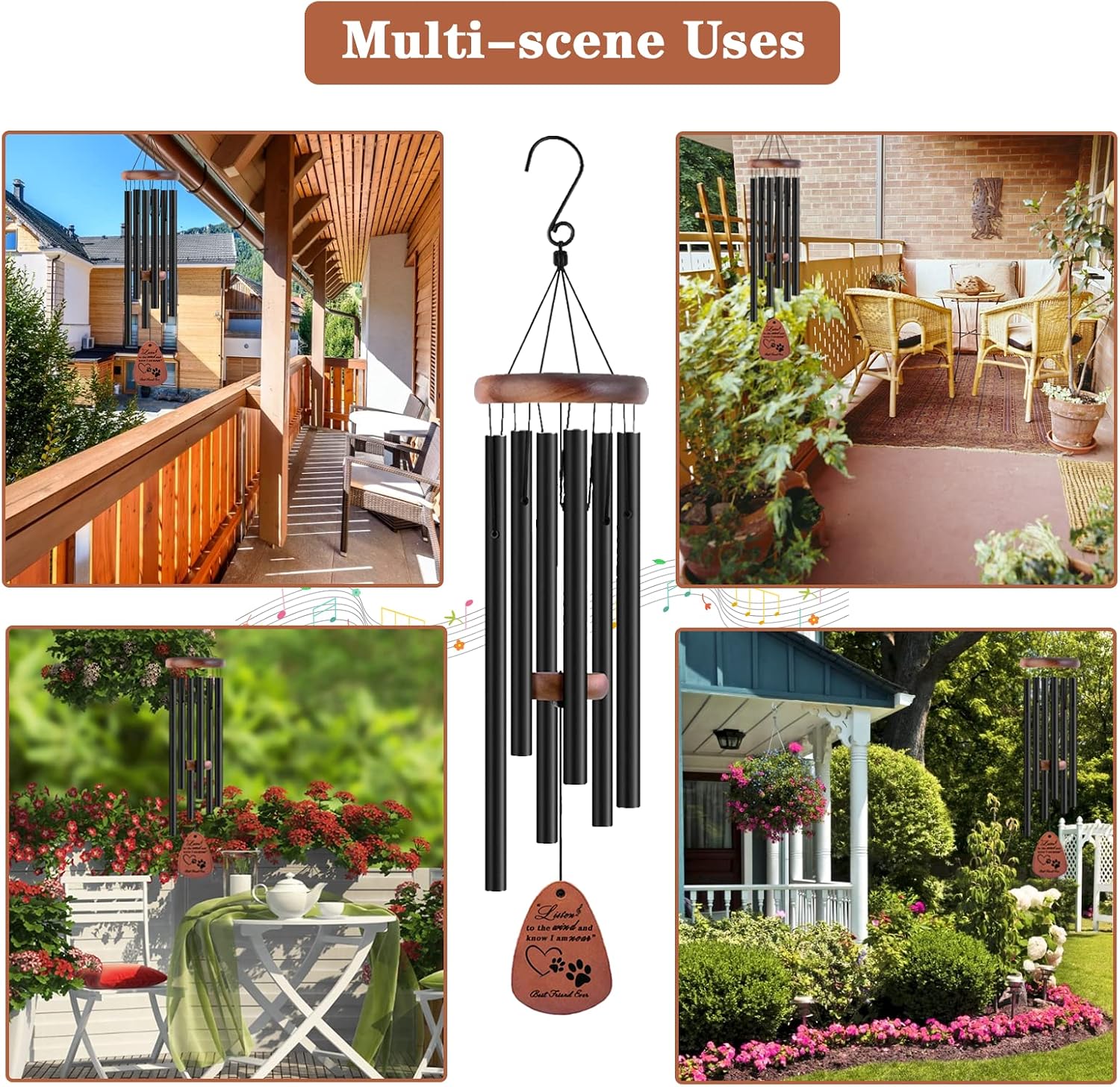 Dog Memorial Gifts, 28" Pet Memorial Wind Chimes, Loss of Dog Sympathy Gift, Pet Loss Passing Away Remembrance Bereavement Gift - Image 6