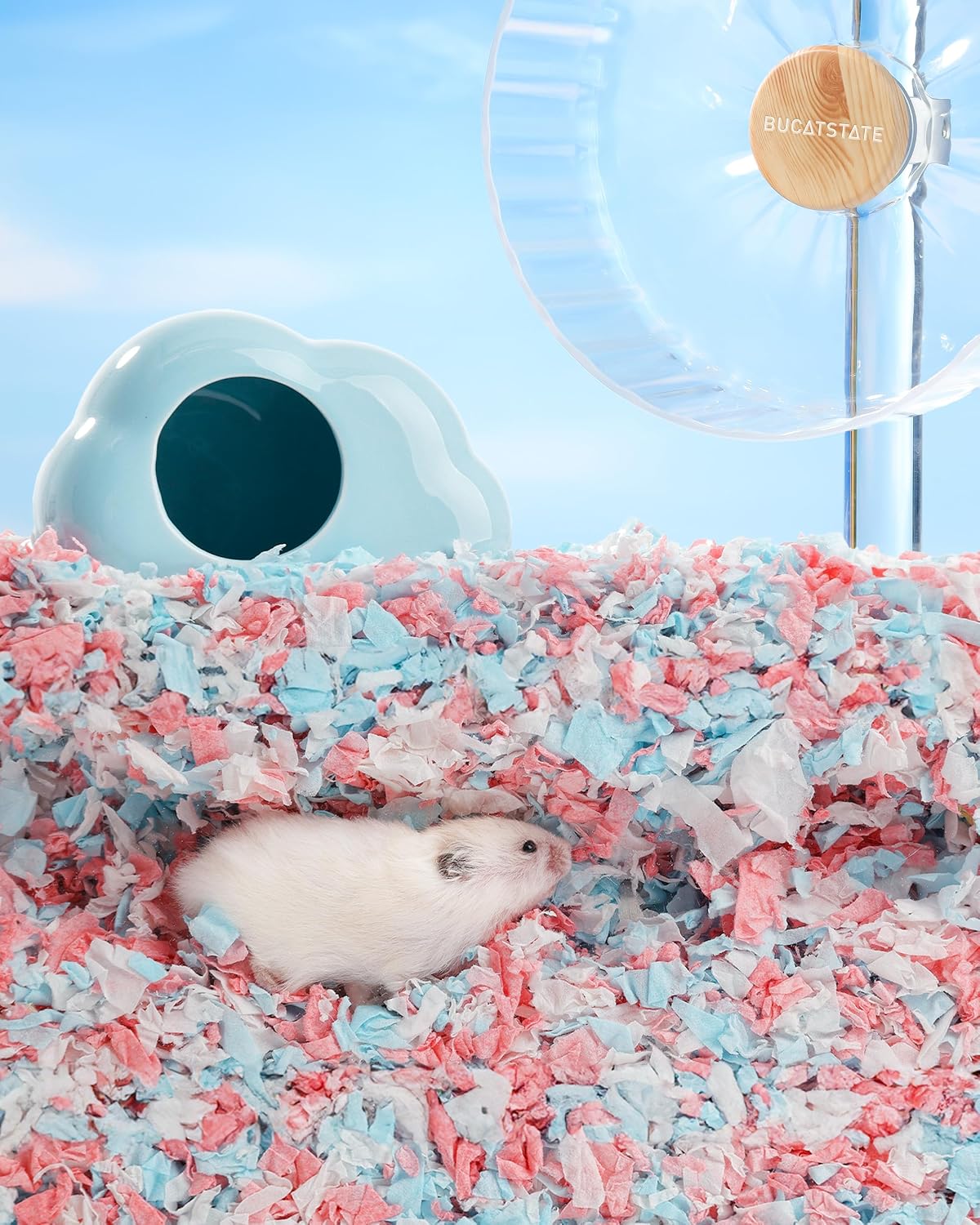 BUCATSTATE Hamster Bedding 70L, 99% Dust-Free Guinea Pig Bedding Odor Control Paper Bedding, Cozy Small Animal Bedding for Rabbit Rat Syrian Dwarf Hamsters Gerbils (Pink) - Image 8