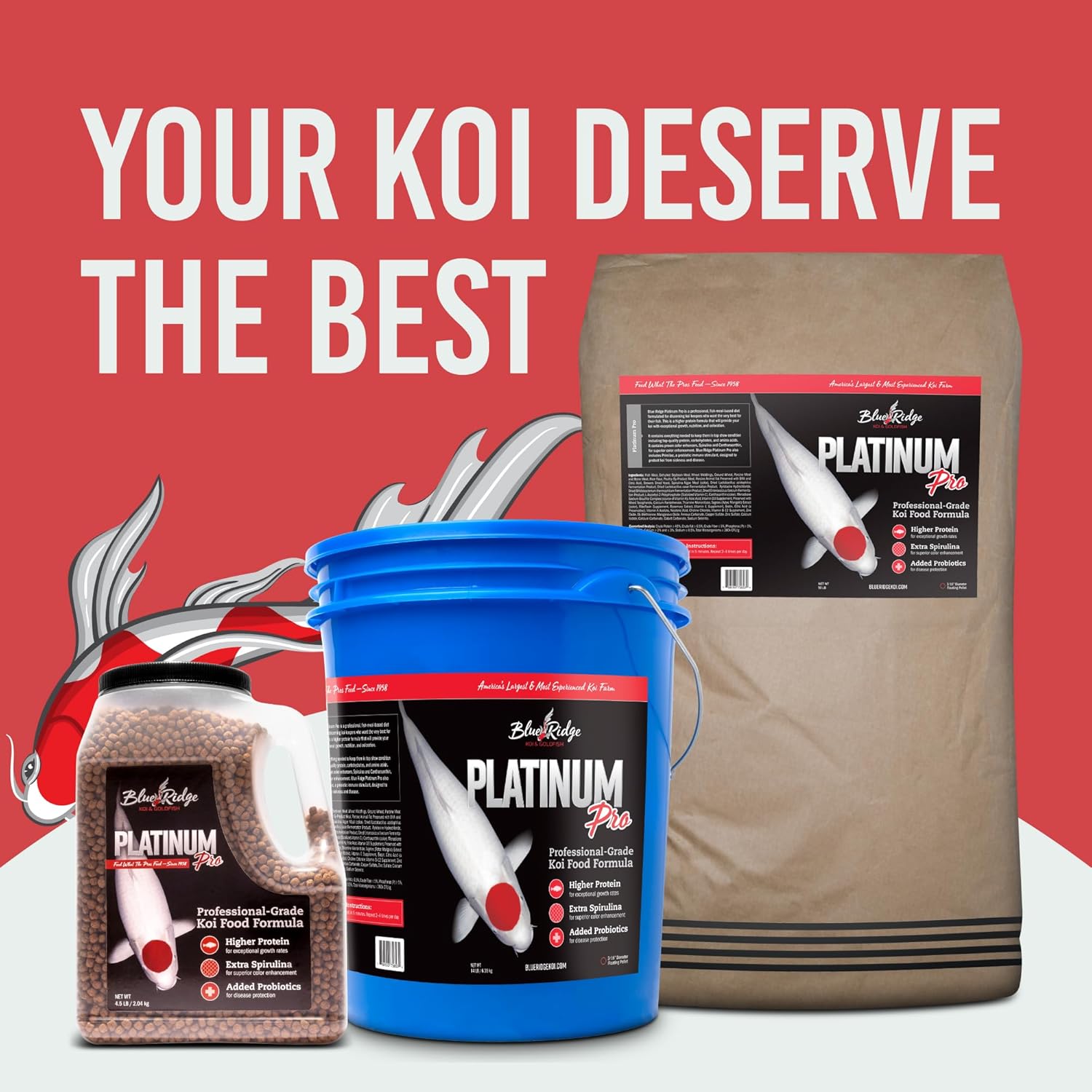 Blue Ridge Koi Fish Food 14lb - Koi Food 3/16” Platinum Pro Formula Goldfish Food, Premium Fish Food for Ponds, Ponds Fish Food, Floating Pond Pellet - Image 9