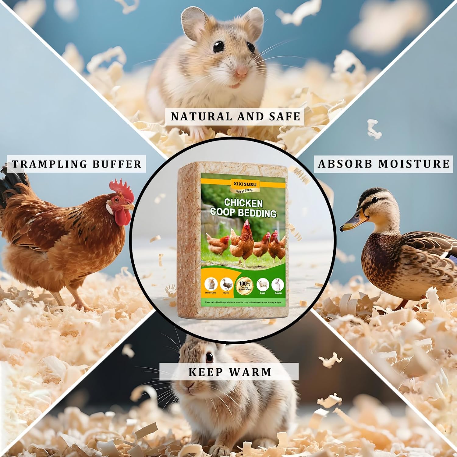Pine Shavings, Wood Shavings, Chicken Coop, Small Animal Bedding, Chicken Coop Bedding, Odor Control for Pet Guinea Pigs, Rabbits, Hamsters, Gerbils, and Chinchillas (2 LB) - Image 3