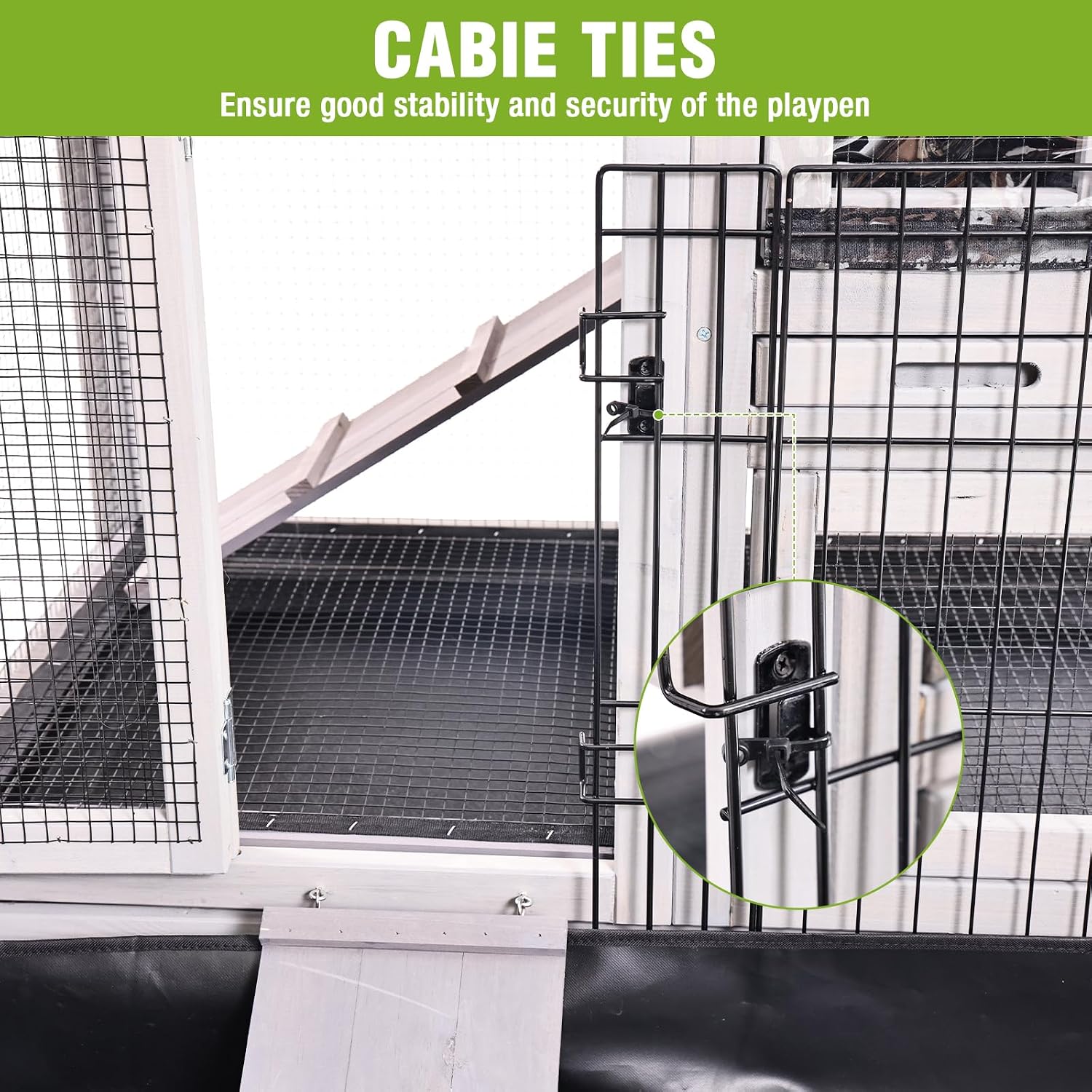 Rabbit Pet Playpen, Bunny Cage with Waterproof Liner, Pet Run Extension for Guinea Pig, Hamster, Chinchillas, Portable Small Animal Cage Fence (Playpen Only) - Image 6