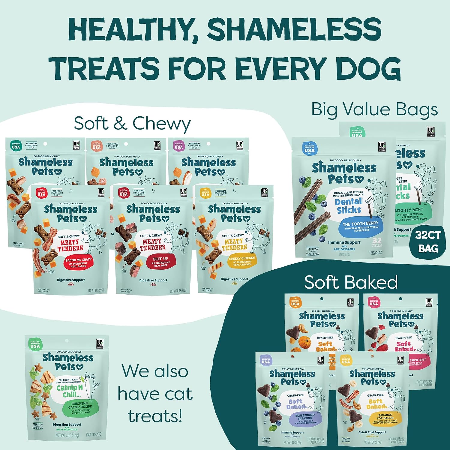 Shameless Pets Blueberry & Mint Dental Chews for Dogs, 8 Chews - Natural Dog Teeth Cleaning Treats with Fresh Breath Benefits | Grain-Free Dental Sticks for Small, Medium & Large Dogs - Image 7