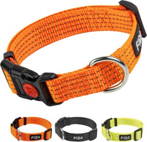 Fida Reflective Dog Collar, Nylon D...