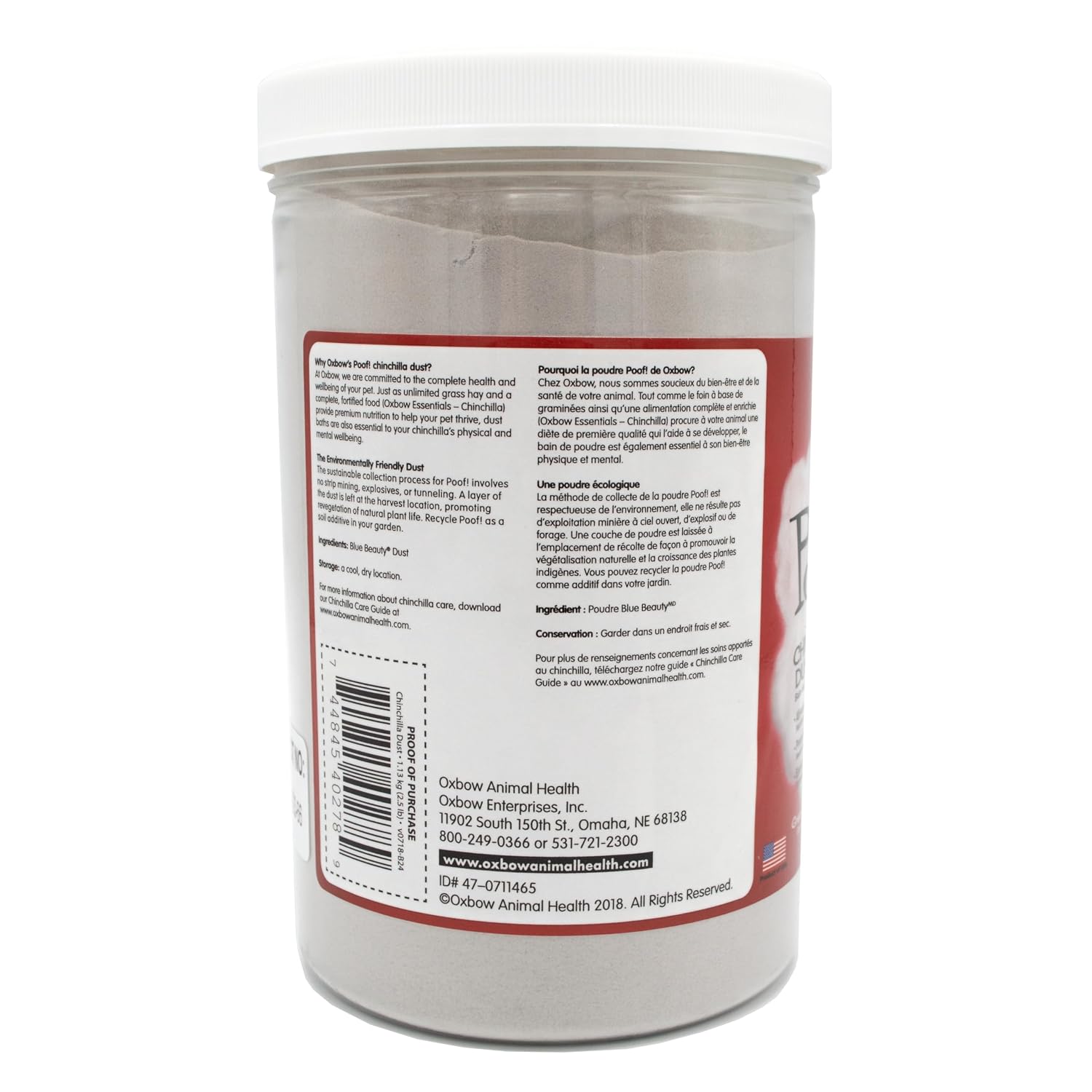 Oxbow POOF! Chinchilla Dust Bath,100% Natural Blue Beauty Dust for Chinchillas, Degus, Gerbils, and Hamsters, Small Animal Grooming, Natural Dusting Powder, 2.5 lbs Jar - Image 7