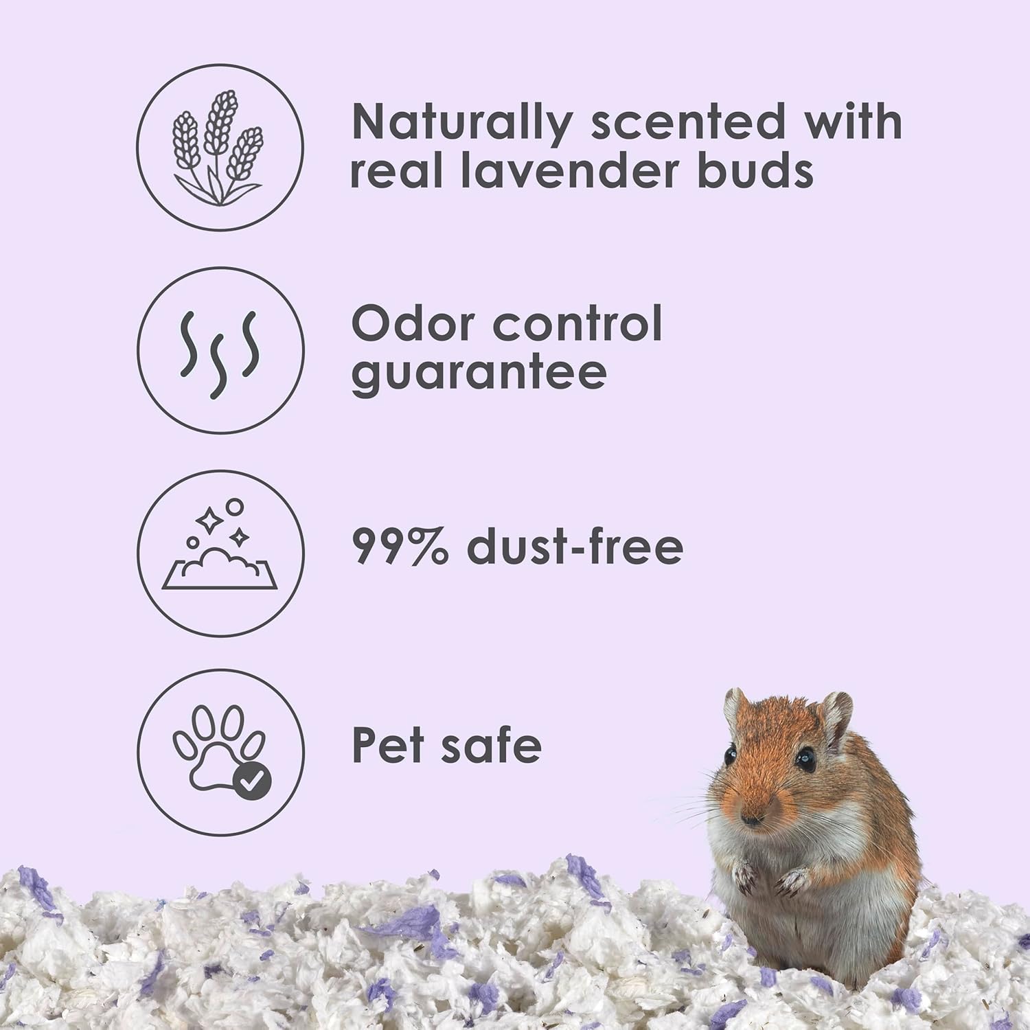 Kaytee Clean & Cozy Lavender Paper Bedding For Pet Guinea Pigs, Rabbits, Hamsters, Gerbils, and Chinchillas, 49.2 Liters - Image 3