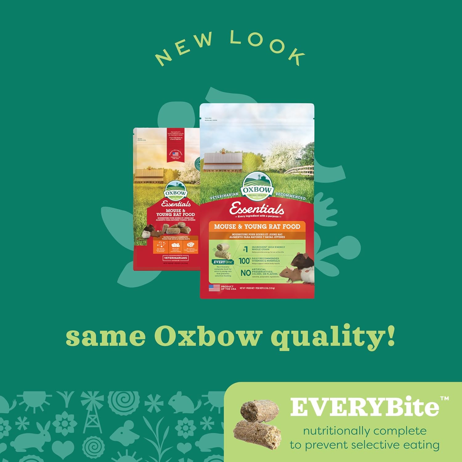 Oxbow Essentials Mouse & Young Rat Food, Pet Food for Rats & Mice, All-Natural Vitamin & Mineral Rich Formula, Veterinarian Recommended, Oxbow, Rodent Pellets, Made in USA, 2.5 lb Bag - Image 10