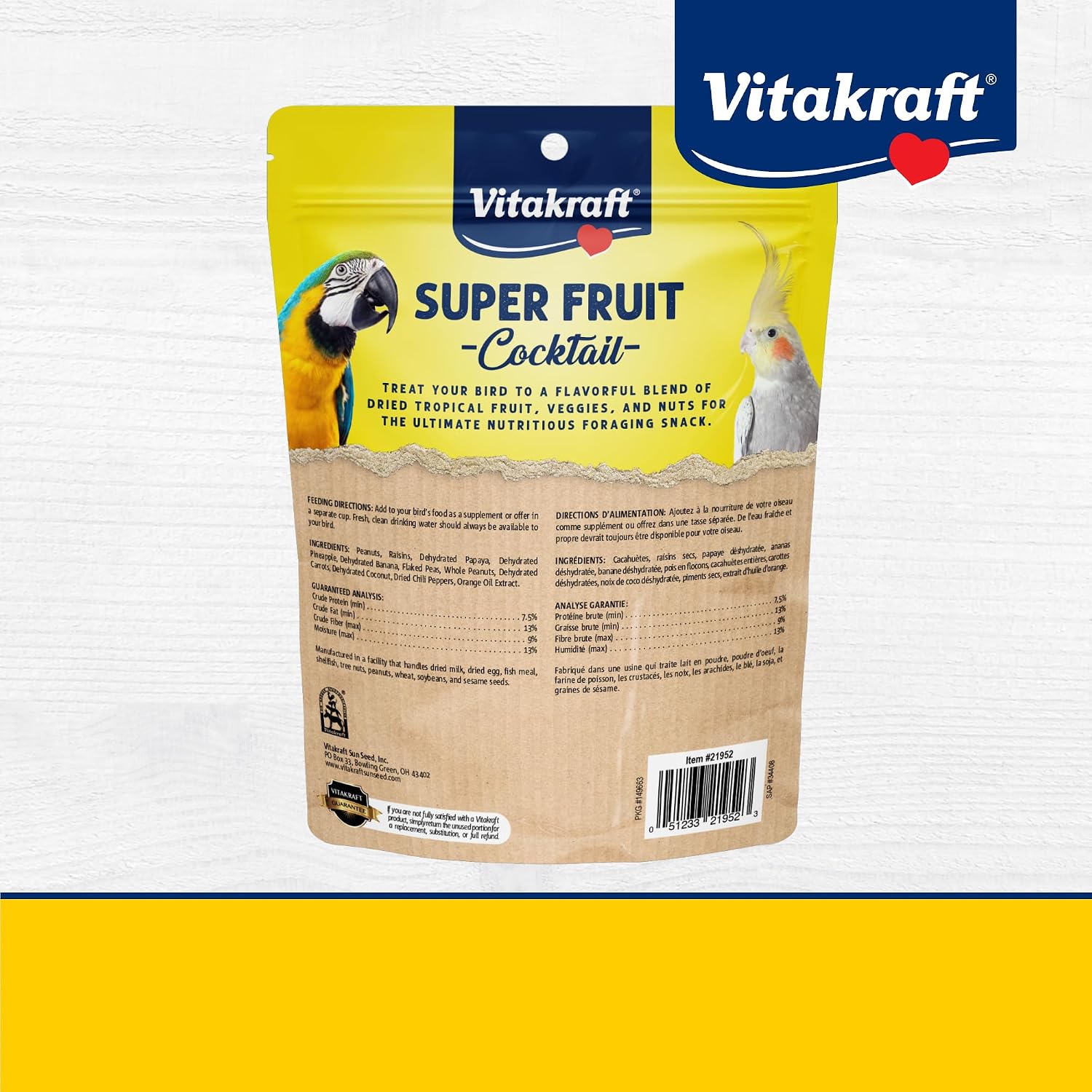 Vitakraft Fresh Super Fruit Cocktail - Tropical Parrot Fruit Blend - Parrot and Cockatiel Treat 1.25 Pound (Pack of 1) - Image 8