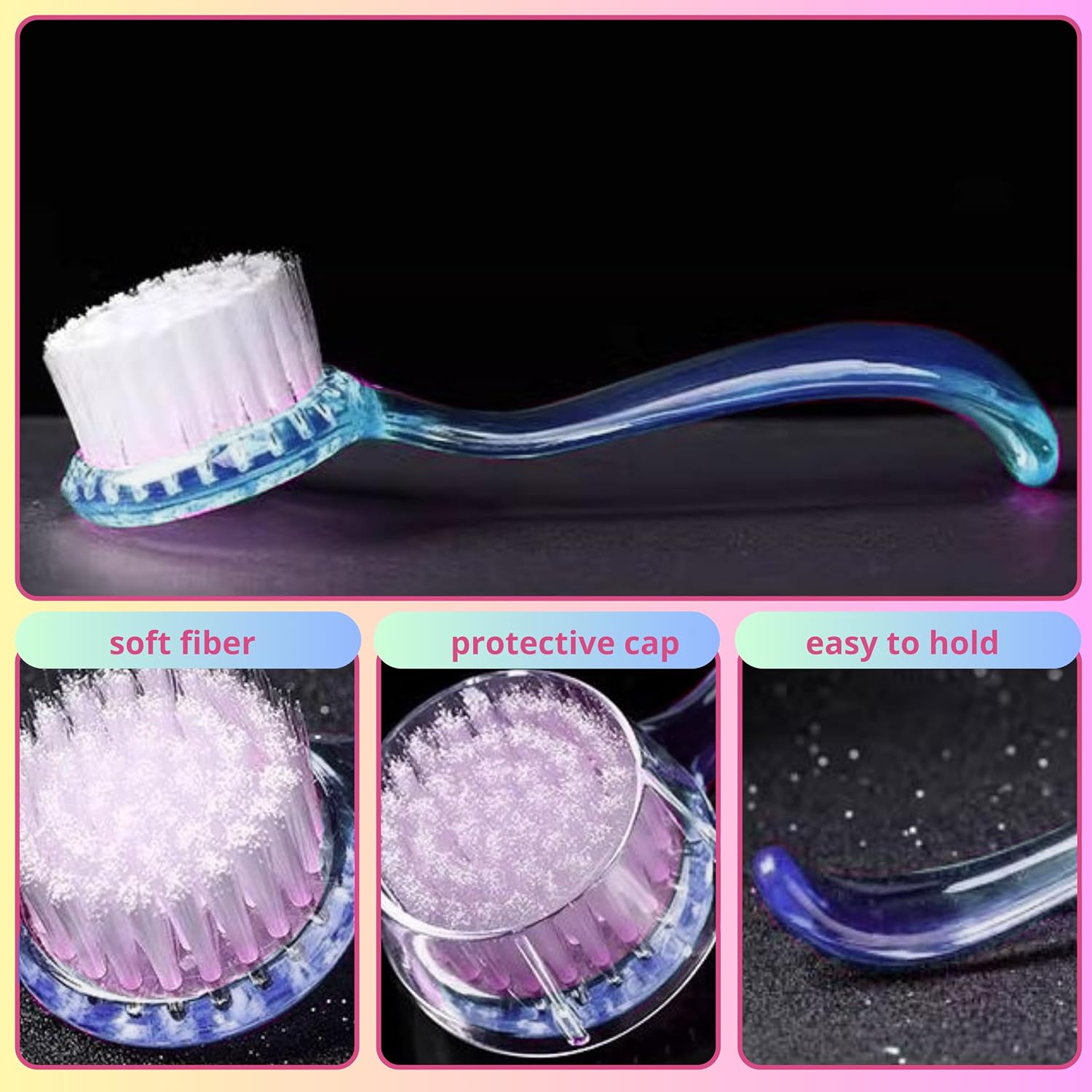 Hamster Calming Bite Proof Glove and Grooming Brush set, Brush for Hamster Cage, Hamsters Gloves, Calming Glove and Brush for Ferret Hedgehog Chinchilla Guinea Pig, Hamsters Care Kit (Dark Blue) - Image 3