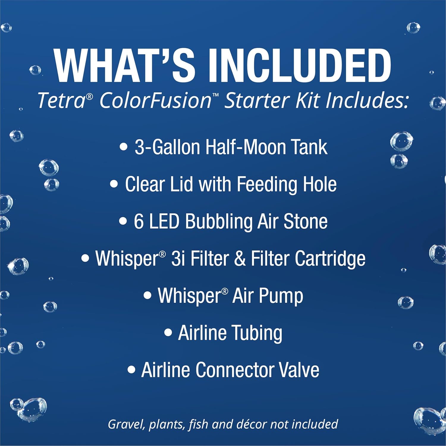 Tetra 3 Gallon Small Fish Tank, Aquarium Starter Kit, with Filter, Air pump, & Color Changing Light, Half Moon shape, for Gold Fish & Betta - Image 2