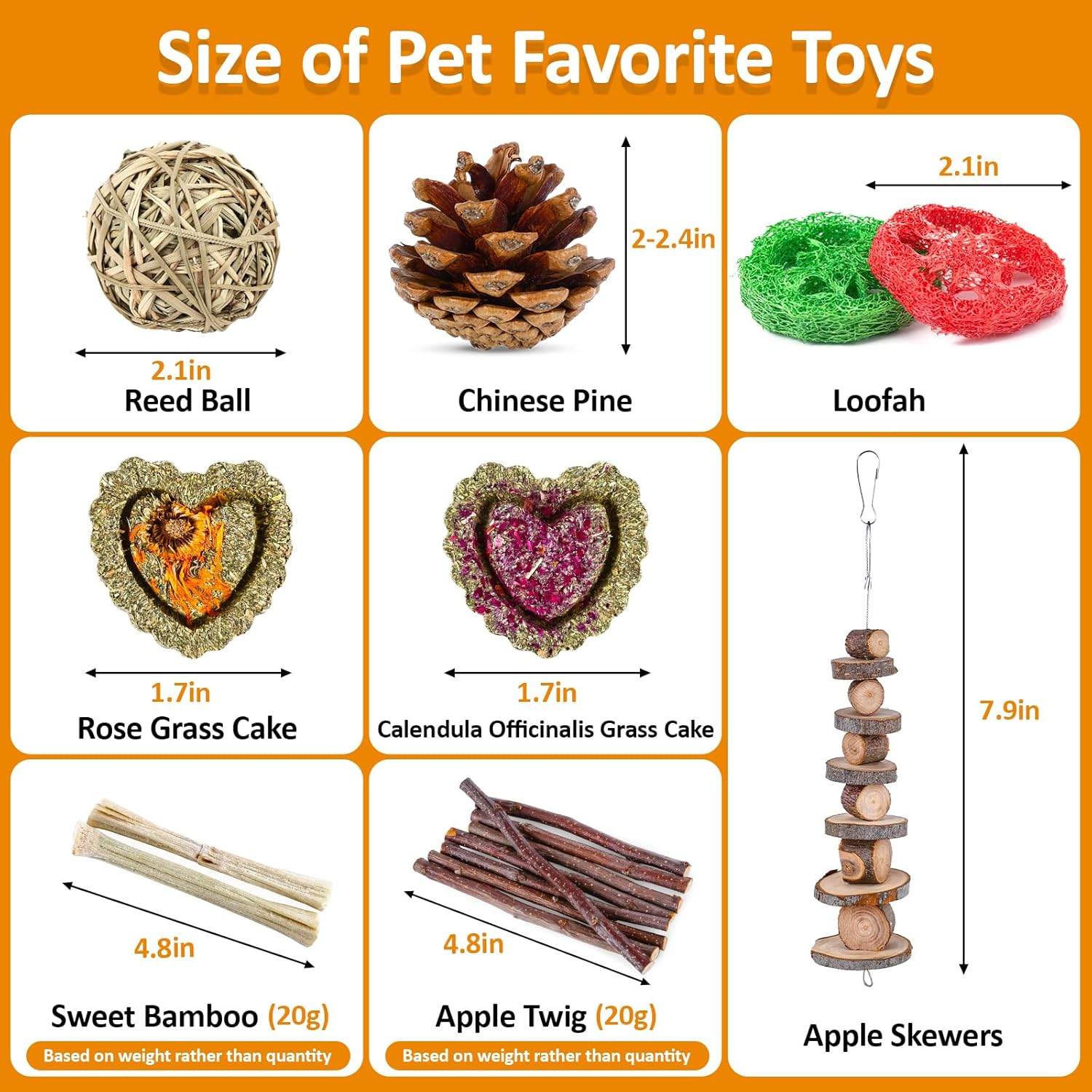 VESPRO Hamster Toys Set, Guinea Pig Toys Small Animal Chewing Toy and Rat Cage Accessories, Chinchillas, Gerbils, Rats, Rabbit Rodents Teeth Care, Apple Wood Timothy Hay Mouse Toy Swing Seesaw Bridge - Image 7