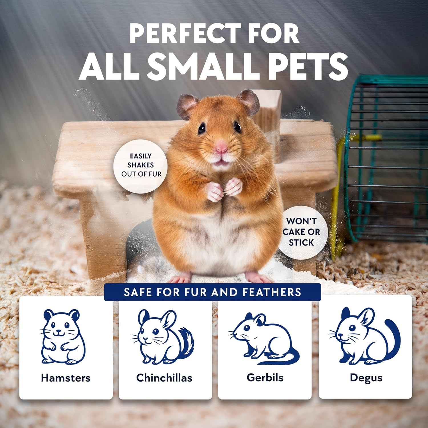 2.5 LB. Hamster Sand Bath - Dust Free, All Natural Volcanic Ash for Fur Health - Sand Bath for Chinchillas, Gerbils, Mice, Degus & All Small Pets - Made in USA - Hamster Accessories by Billy Buckskin - Image 4