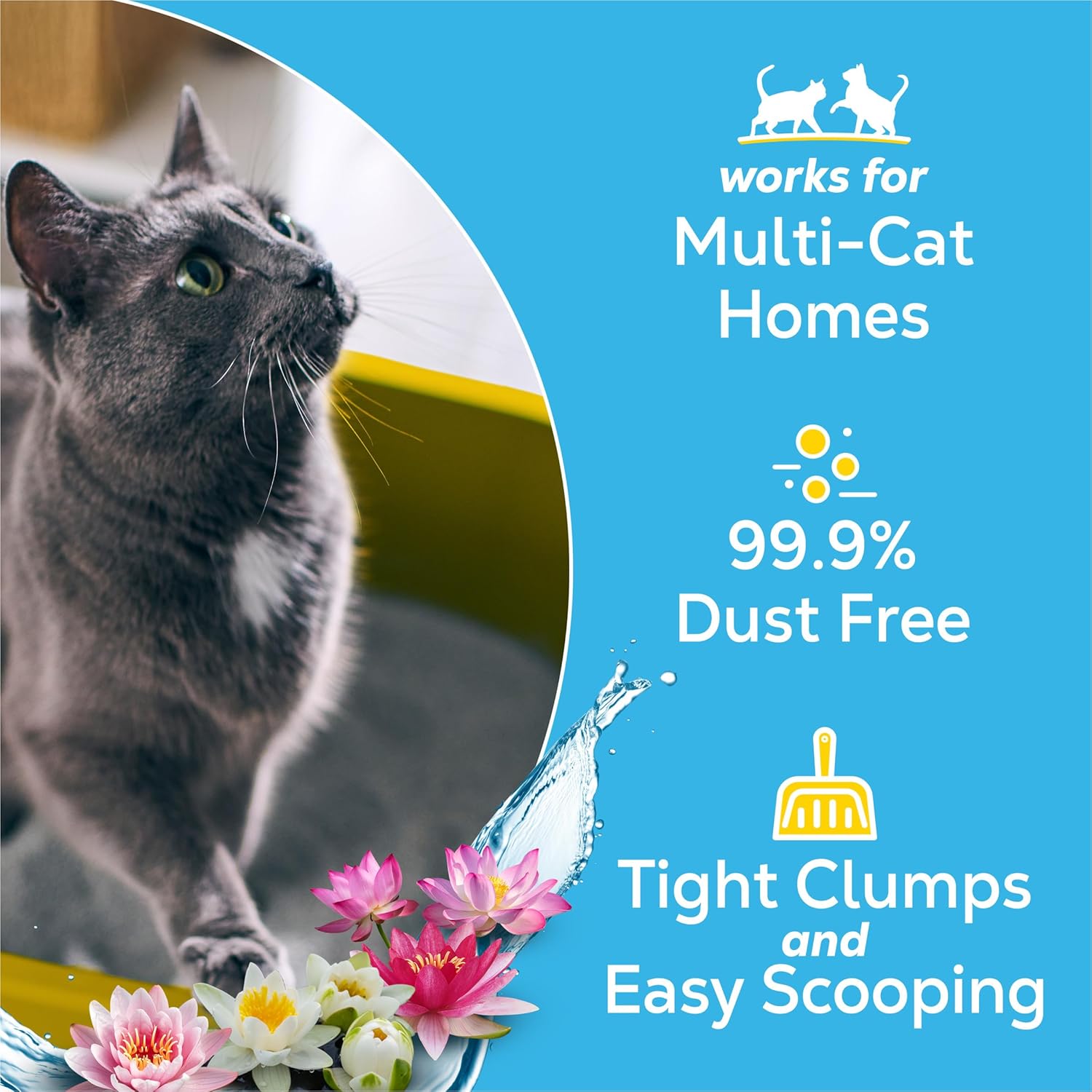 Purina Tidy Cats Lightweight Cat Litter, Clumping Multi Cat, Glade Clear Springs Odor Control, Low Dust, 38 lb. Box - Image 4