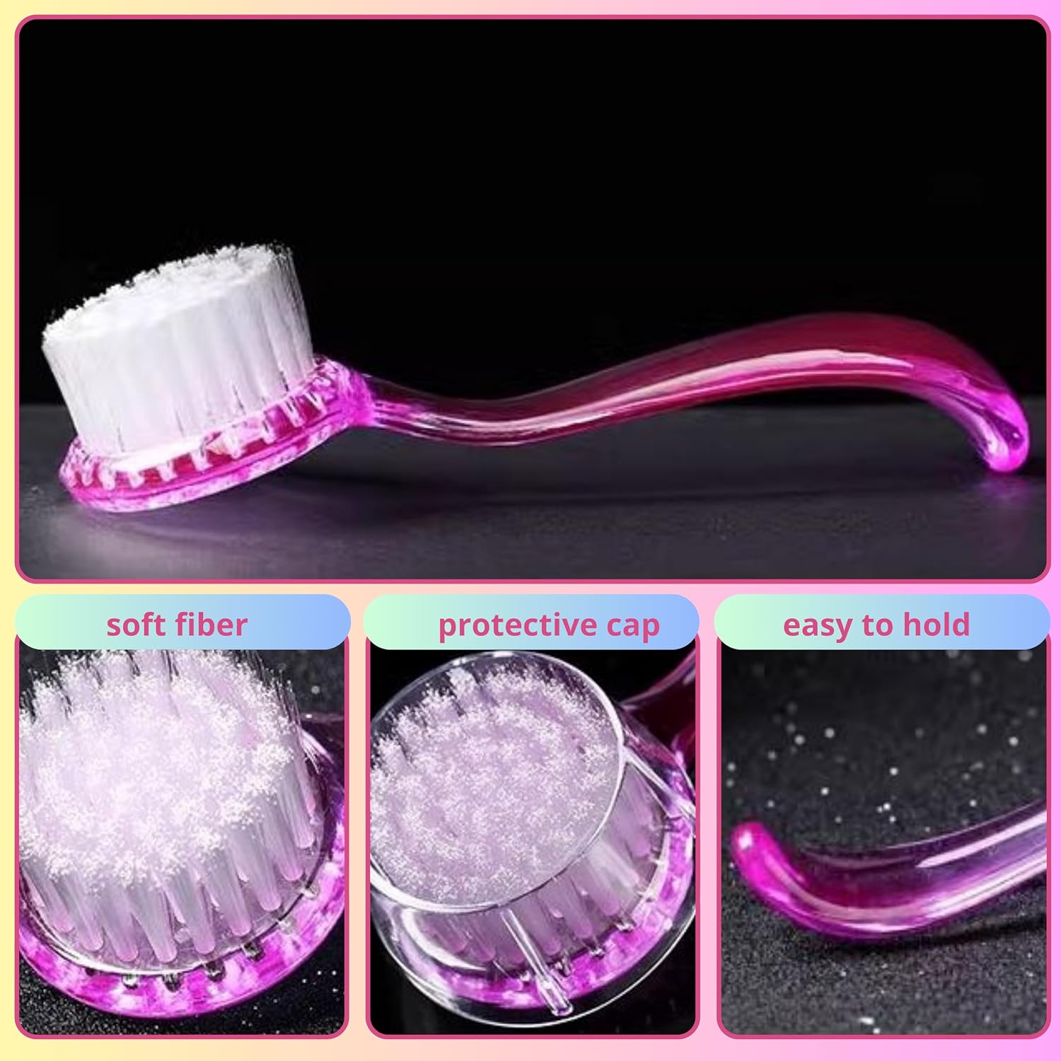 Hamster Calming Bite Proof Gloves and Grooming Brush Set, Hamster Bite Resistant Gloves Massage Brushes, Anti-Bite Glove Grooming Supplies For Small Animals Rabbit Rat Sugar Glider (Pink) - Image 3