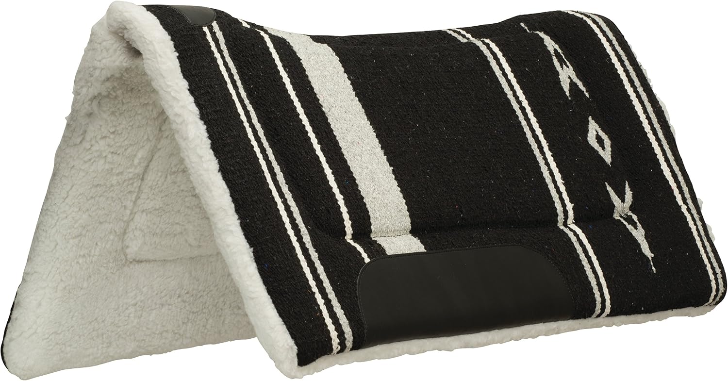 Weaver Equine 32" x 32" Contoured Acrylic Horse Saddle Pad, Shock Absorbing Western Saddle Pad for Protection, Durable Equine Supplies, Black/Gray