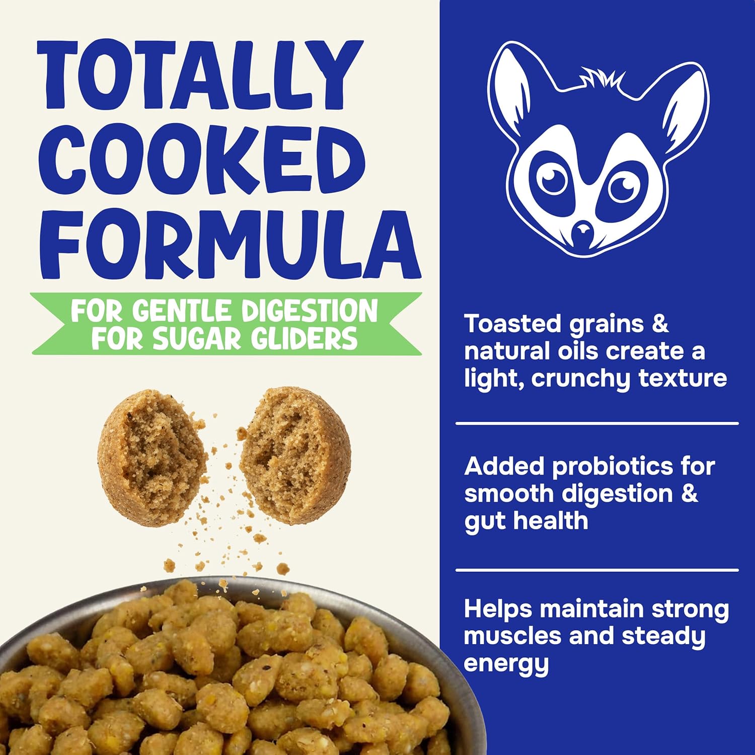Happy Glider Premium Sugar Glider Food - High Protein, Calcium, Vitamins and Minerals, Complete Nutrition for Small Animals and Exotic Pets, 2 Months Supply - Fruity, 1.5 lbs - Image 4