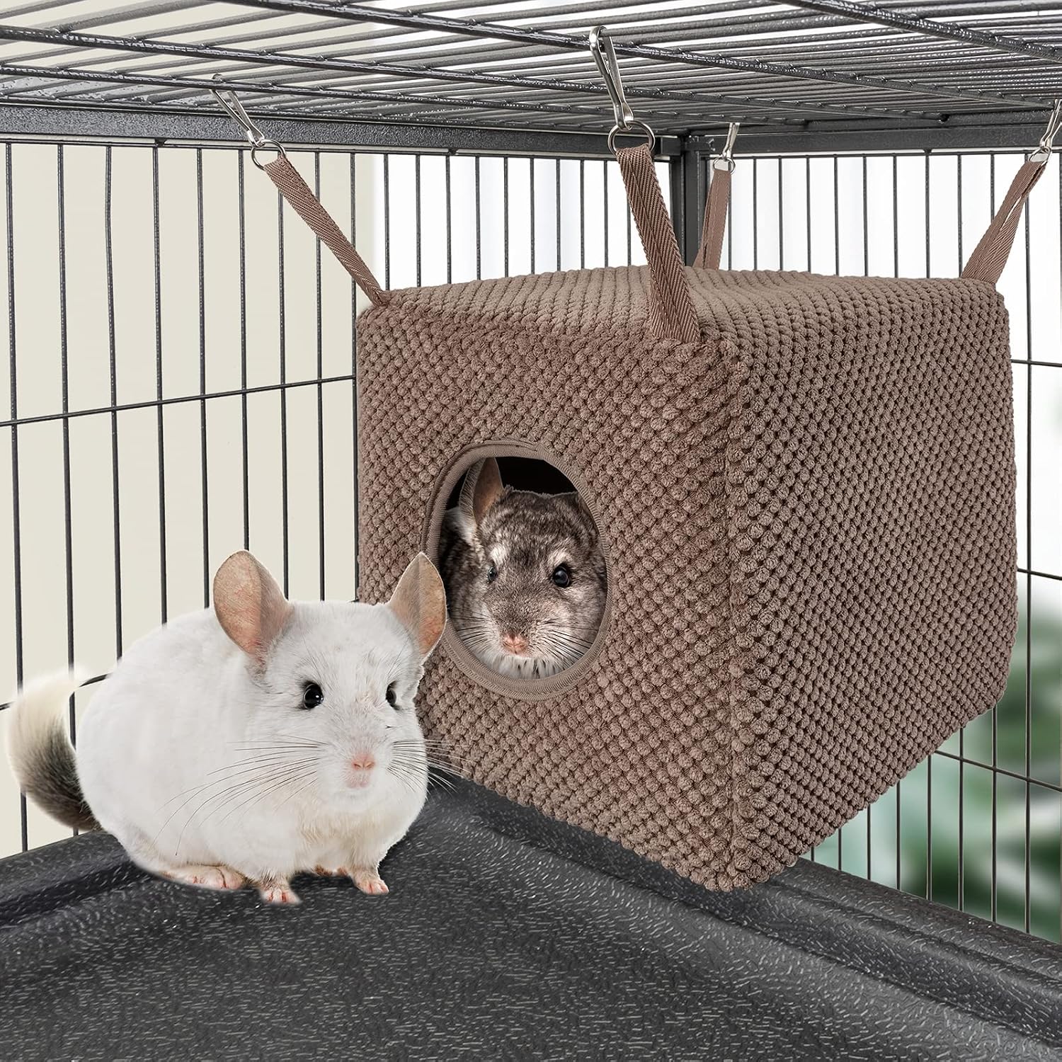 Niteangel Ferret Cozy Swing Hammock - Hanging Beds for Ferrets Rats Chinchilla Sugar Gliders or Other Small Animals (Chocolate) - Image 4