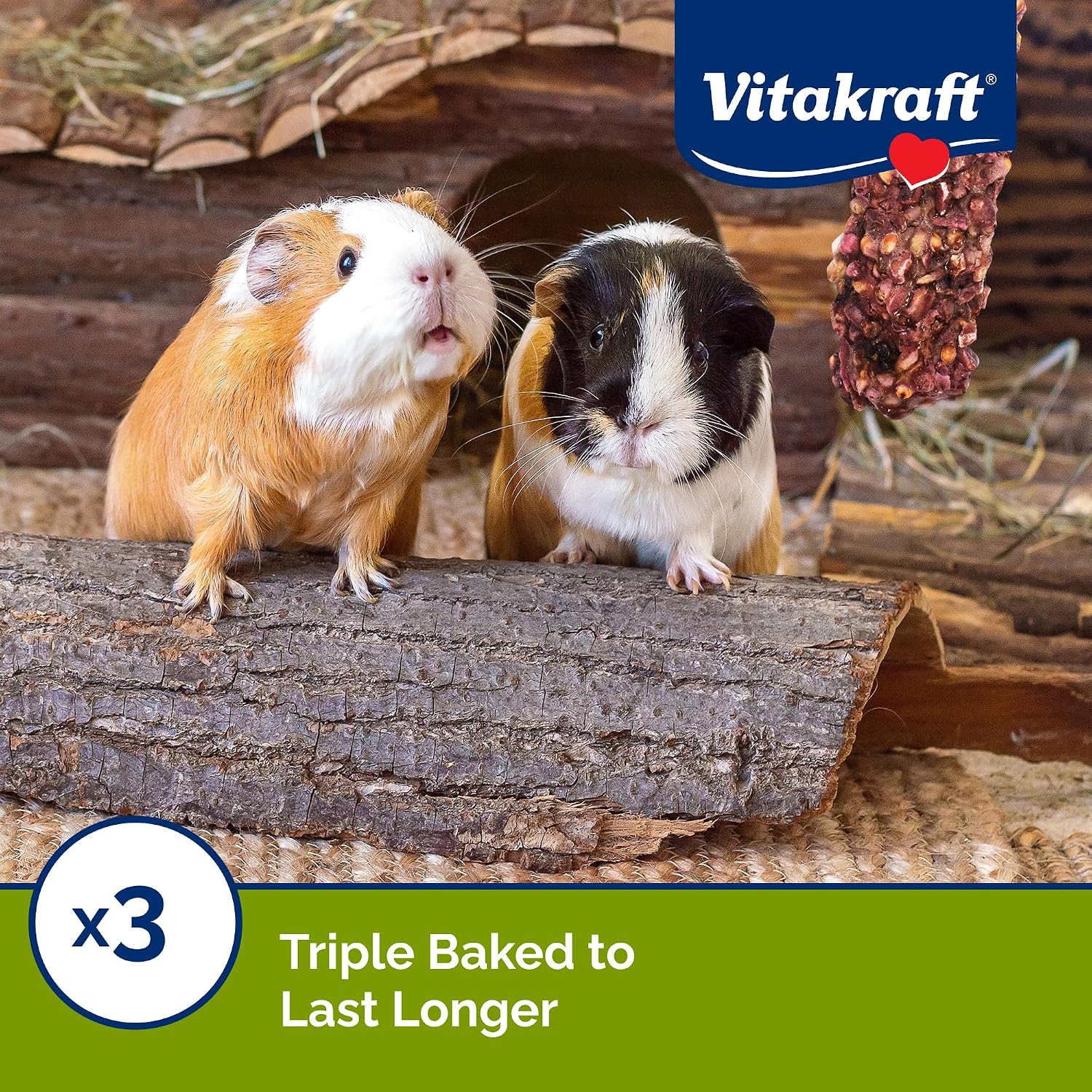 Vitakraft Crunch Sticks Guinea Pig Treats – 2 Sticks Per Pack - Wild Berry Glaze Flavor Triple Baked with Natural Wood Chew Center - Added Vitamins, Minerals with Cage Clip Holder - Image 4