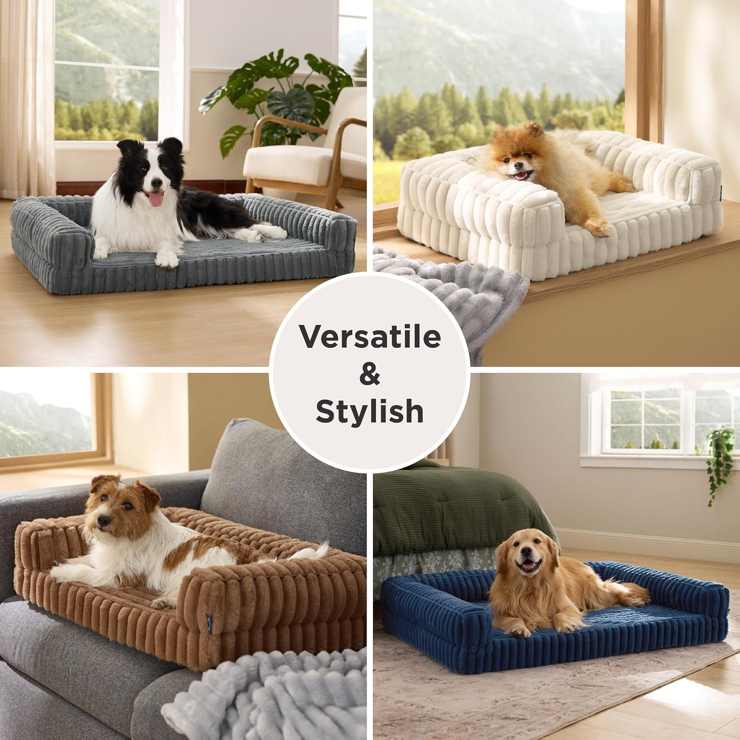 Bedsure ComfyFleece™ Orthopedic Dog Bed for Medium Dogs, Waterproof Memory Foam Medium Pet Beds with Sides, Non-Slip Bottom and Egg-Crate Foam Dog Couch Sofa with Washable Corduroy Cover, Grey - Image 8