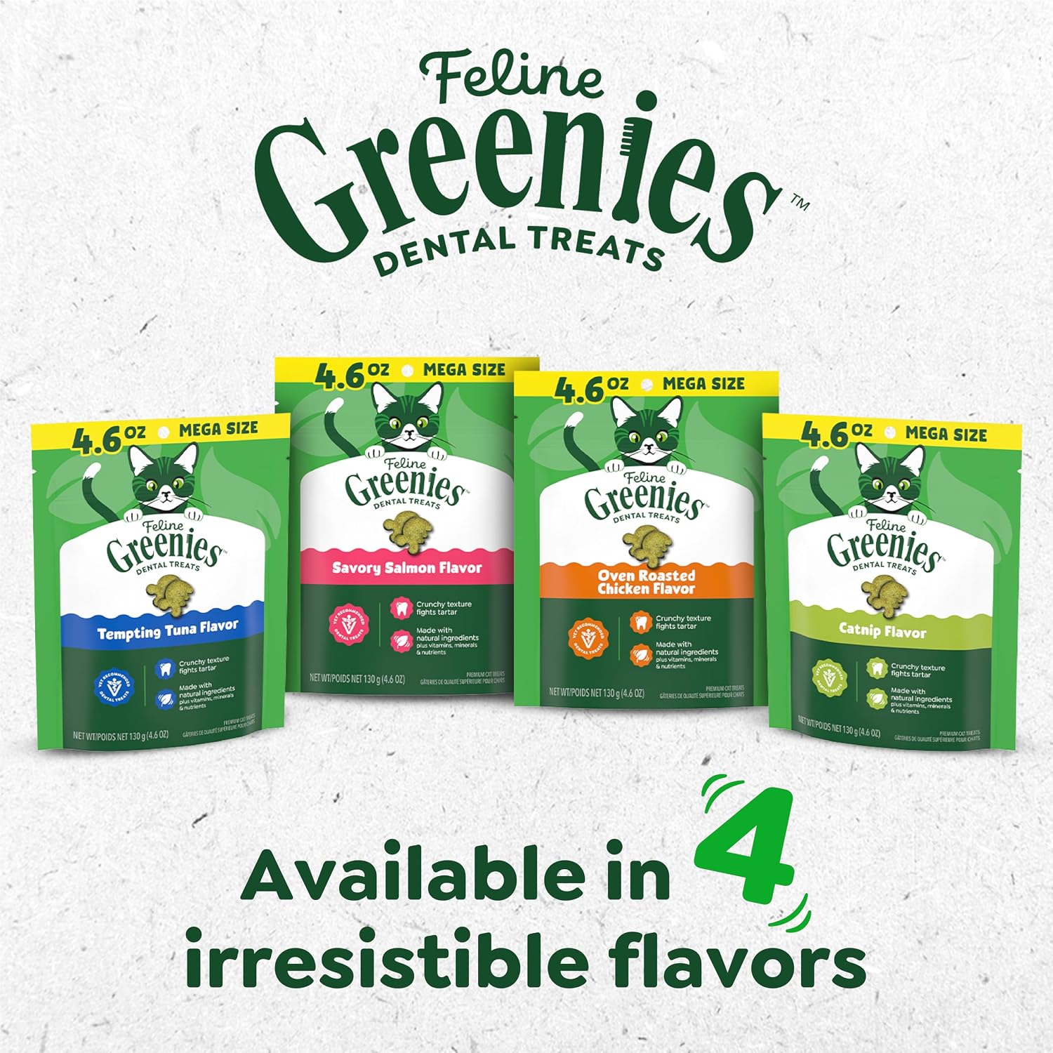 Greenies Cat Treats, Feline Veterinarian-Recommended Adult Natural Dental Cat Treats, Oven Roasted Chicken Flavor, 9.75 oz. Tub - Image 10