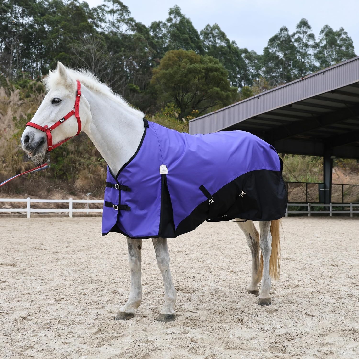 BARN & STABLE 600D Ripstop Lightweight Horse Turnout Sheet No Fill,Water-Resistant & Breathable Horse Blanket for Spring and Mild Weather, with Anti-Rub Fleece Withers - Image 2