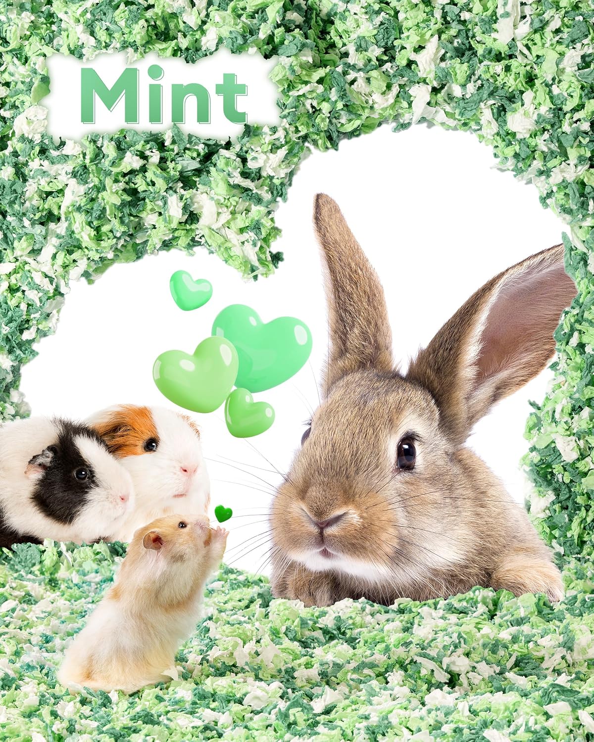 BUCATSTATE Hamster Bedding 15L, 99% Dust-Free Guinea Pig Paper Bedding Odor Control Paper Bedding, Cozy Small Animal Bedding for Rabbit Rat Syrian Dwarf Hamsters Gerbils (Green) - Image 6