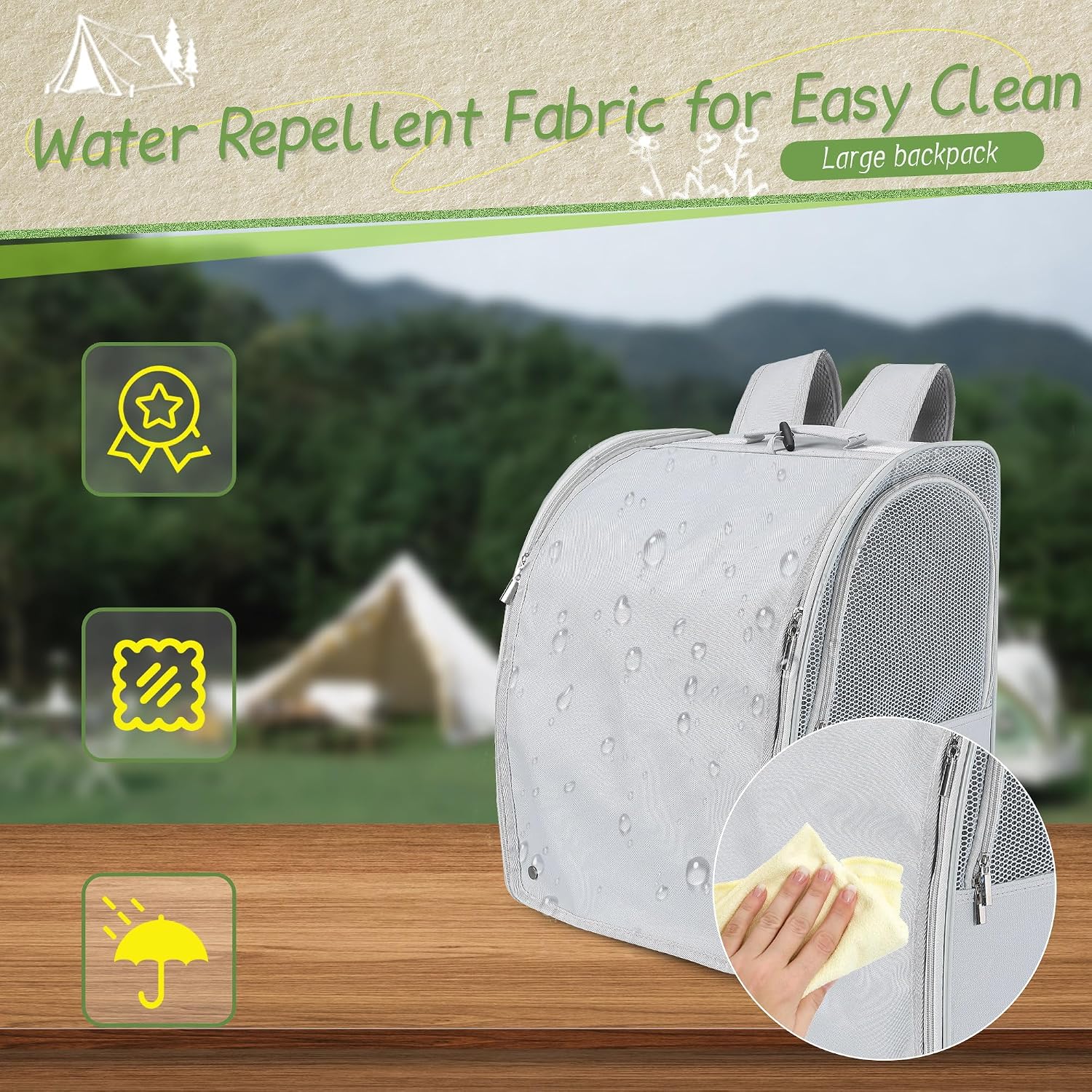 Sanmoncare Bird Carrier Backpack with 2 Adjustable Perches, Water-Repellent Parrot Travel Cage with Stainless Steel Tray, Breathable Pet Carrier for Cockatiels, Conures and Vet Visits - Image 3