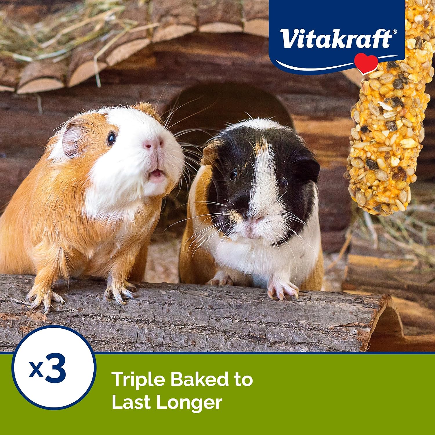 Vitakraft Guinea Pig Fruit & Honey Treat Sticks 2 Pack, 3.5 Ounce, Enriched Snack with Wooden Chew Core for Dental Health - Image 4