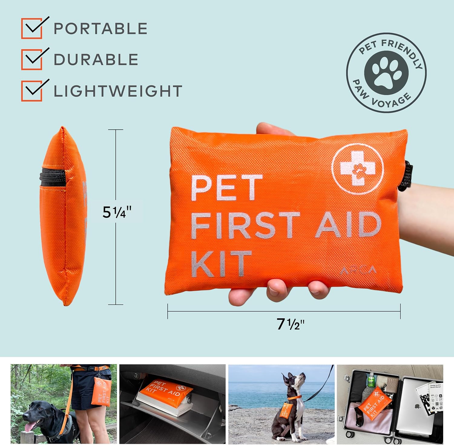 ARCA PET Dog First Aid Kit - Pet Emergency Kit - Water Resistant High Visibility Reflective First Aid Pouch Dog Camping Essentials for Hiking, Backpacking, Sports, Hunting - Image 5