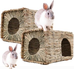 WUWEOT 2 Pack Large Grass Bunny Hou...