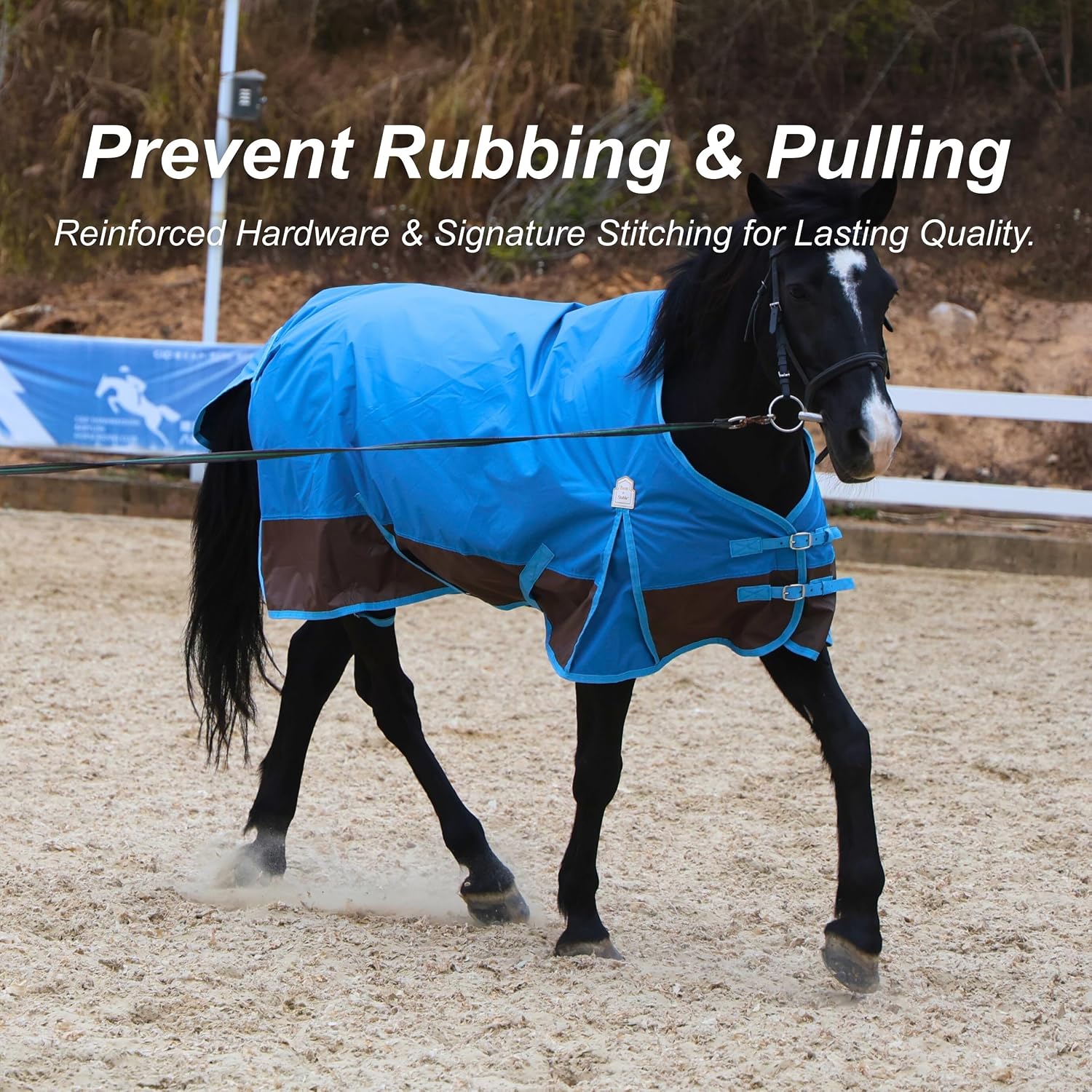 BARN & STABLE 420D Ripstop Lightweight Horse Turnout Sheet, No Fill, Water-Resistant & Breathable Horse Blanket for Spring and Mild Weather, with Anti-Rub Fleece Withers - Image 7