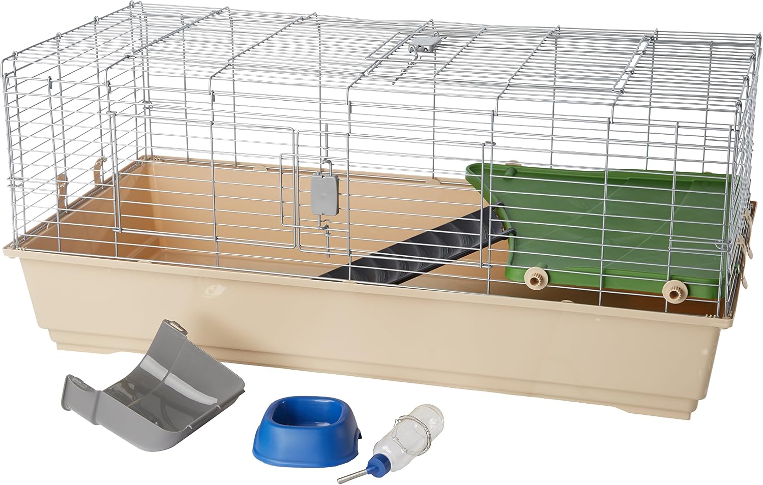 Amazon Basics Top Access Small Animal Habitat for Rabbit, Guinea Pig, Ferret & Chinchilla with Accessories, Jumbo, 48.6"L x 26.6"W x 20.6"H, Multicolor - Image 2