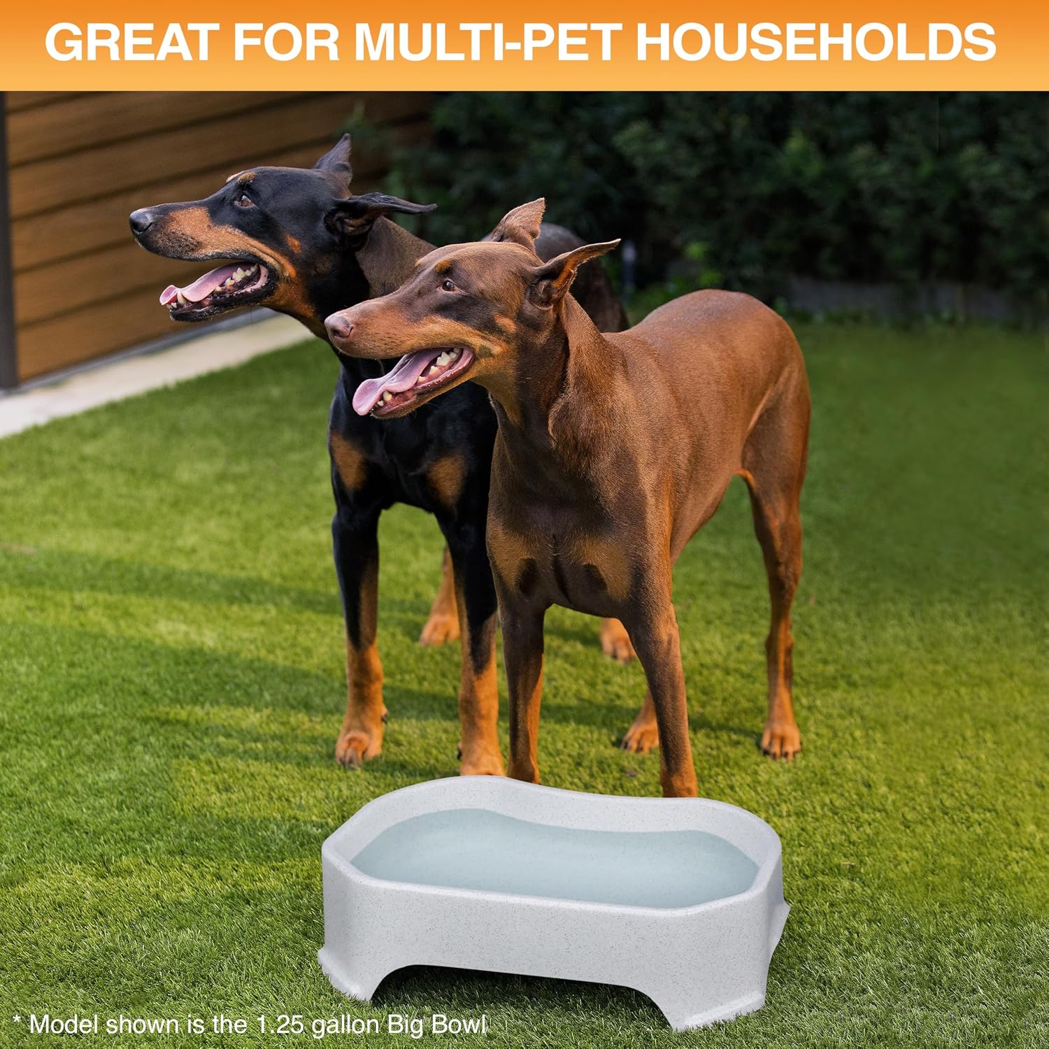 Neater Pet Brands Extra Large Water Bowl for Dogs, Outdoor Dog Water Bowl (2.25 Gallon XL Capacity), Big Trough Style Food Dish for Indoors or Outside, No Spill Large Dog Bowls, Vanilla Bean - Image 4