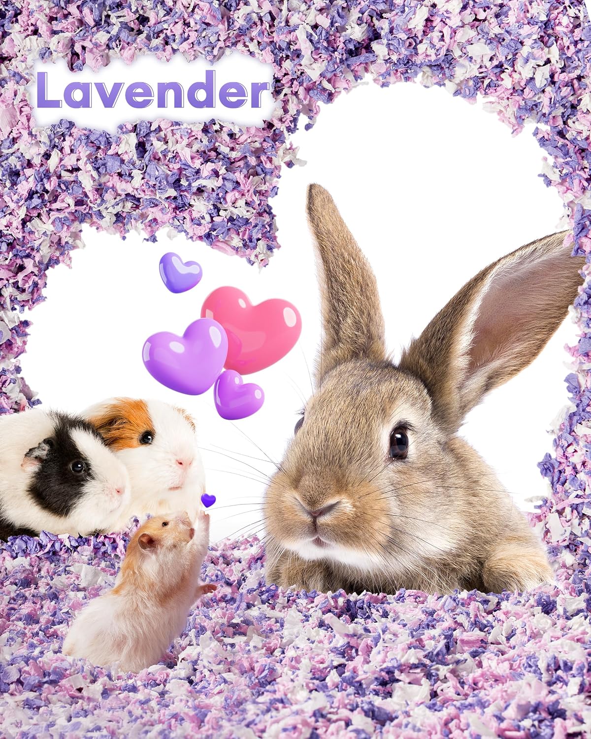 BUCATSTATE Hamster Bedding 70L, 99% Dust-Free Guinea Pig Paper Bedding Odor Control Paper Bedding, Cozy Small Animal Bedding for Rabbit Rat Syrian Dwarf Hamsters Gerbils (Lavender) - Image 6