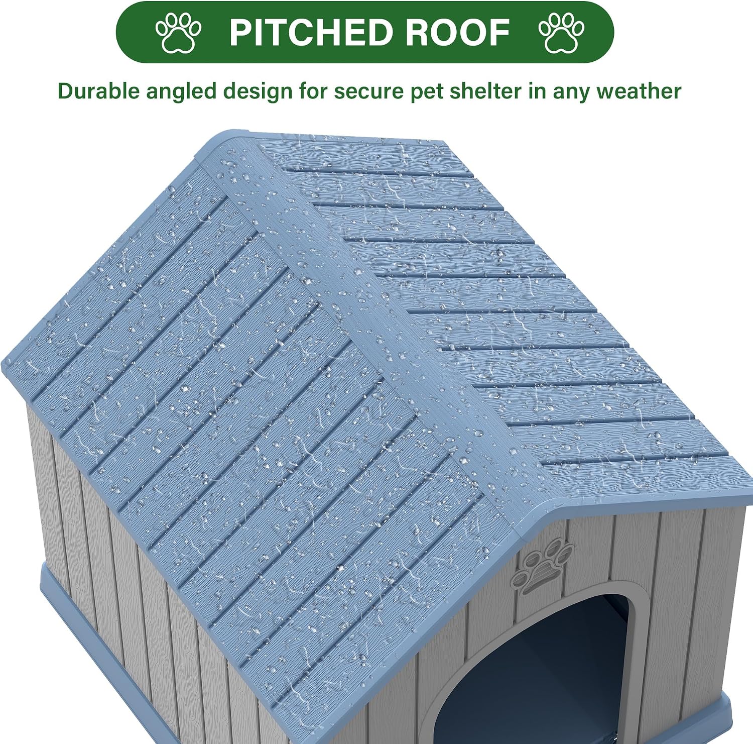 Bifanuo Large Dog House for Outdoor & Indoor, Waterproof Puppy Shelter with Air Vents & Elevated Floor, Easy Assemble Sturdy Dog Kennel for Large Dogs (Blue, 36.2''L×38''W×38''H) - Image 5