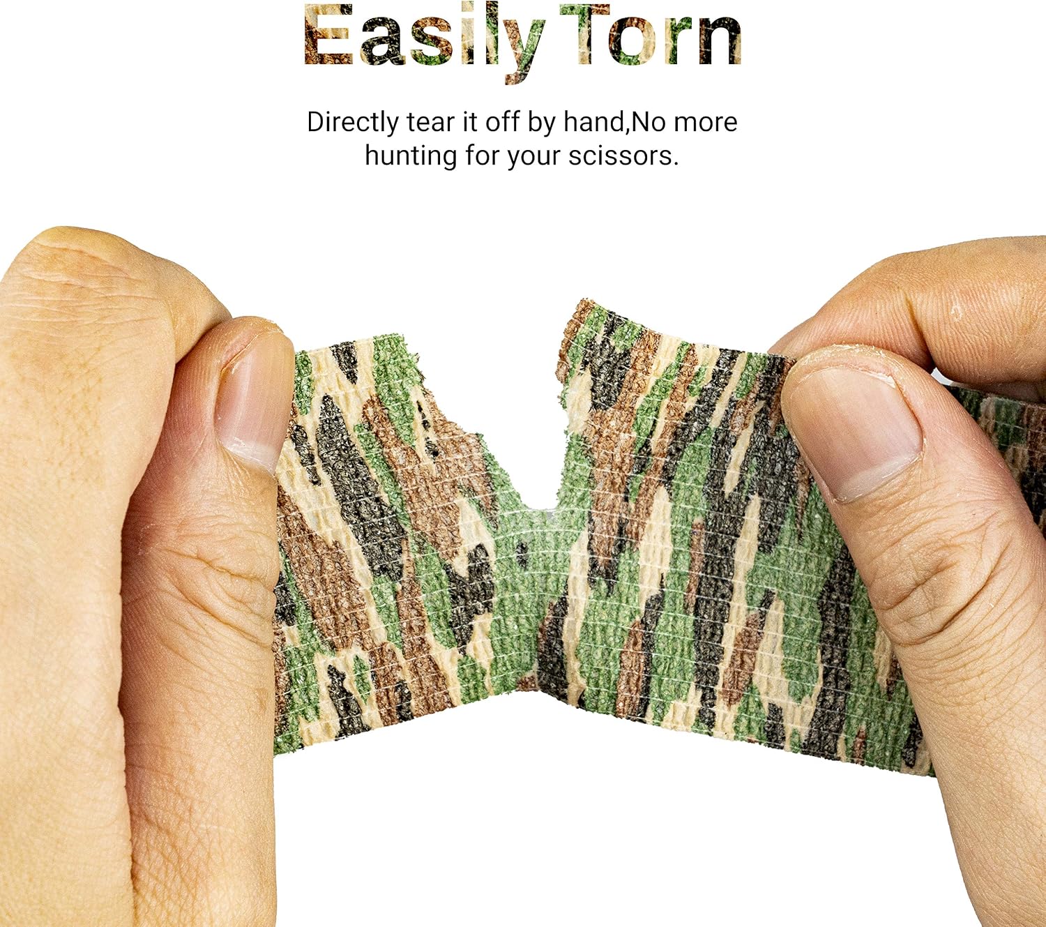 FRESINIDER 9 Rolls Self Adhesive Wrap Athletic Tape Gauze, Breathable Elastic Cohesive Bandage for Sports Injury & Pet (7 Pcs 2" x 5 Yards + 2 Pcs 1" X 5 Yards) (Asian Tiger Camo) - Image 4