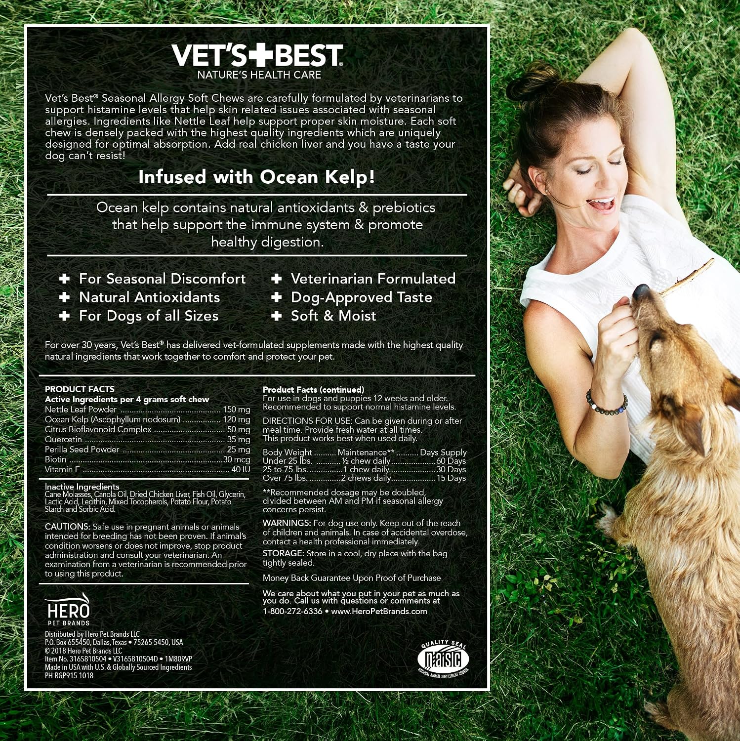 Vet's Best Seasonal Allergy Soft Chew Dog Supplements, Soothes Dogs Skin Irritation Due to Seasonal Allergies, 30 Day Supply - Image 6