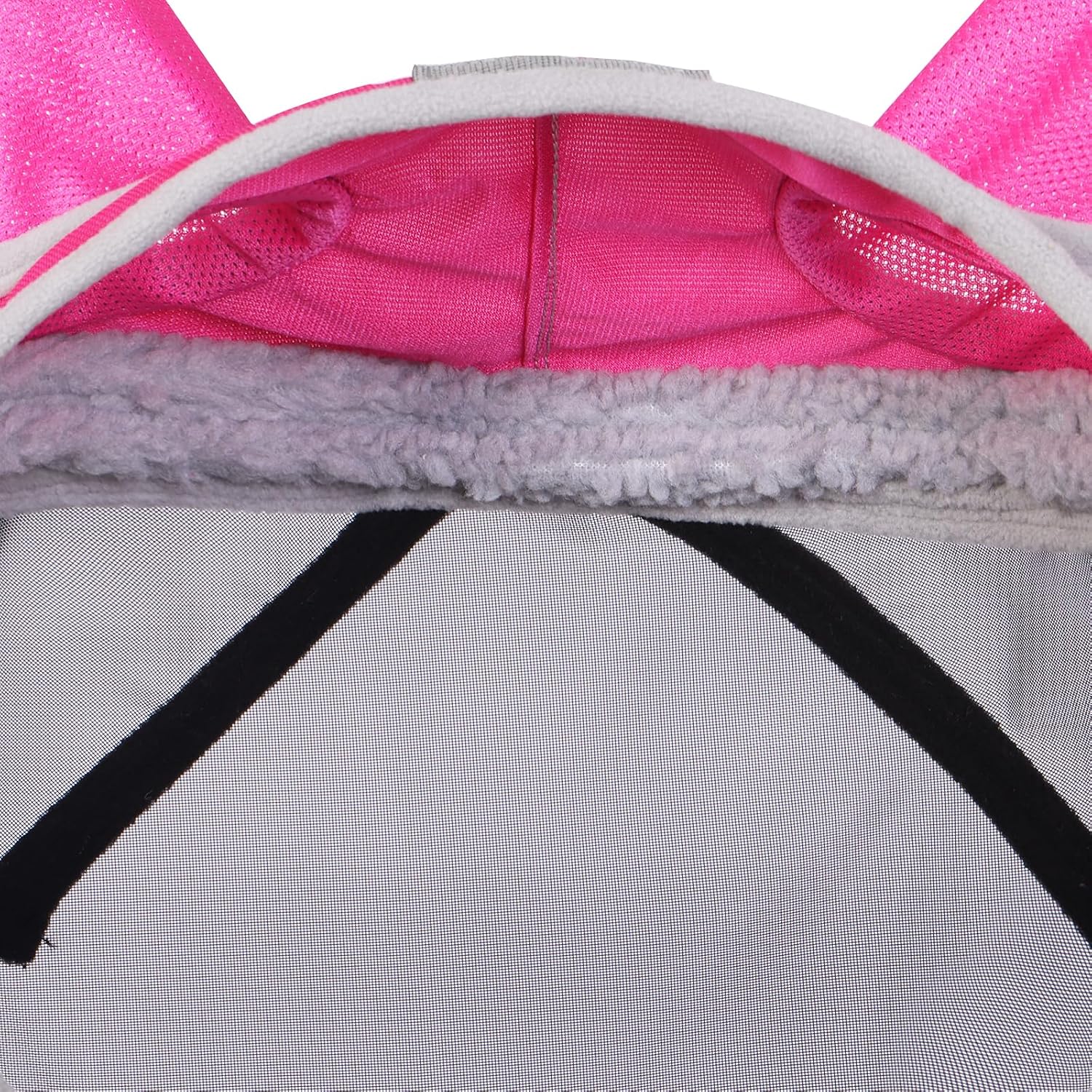 Harrison Howard CareMaster Pro Luminous Horse Fly Mask Large Eye Space Long Nose with Ears UV Protection for Horse Flamingo (M; Cob) - Image 3