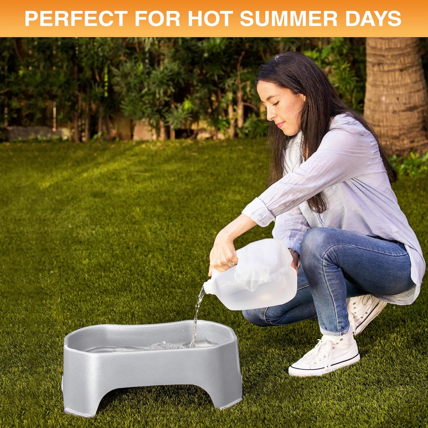 Neater Pet Brands Extra Large Water Bowl for Dogs, Outdoor Dog Water Bowl (2.25 Gallon XL Capacity), Big Trough Style Food Dish for Indoors or Outside, No Spill Large Dog Bowls, Vanilla Bean - Image 7