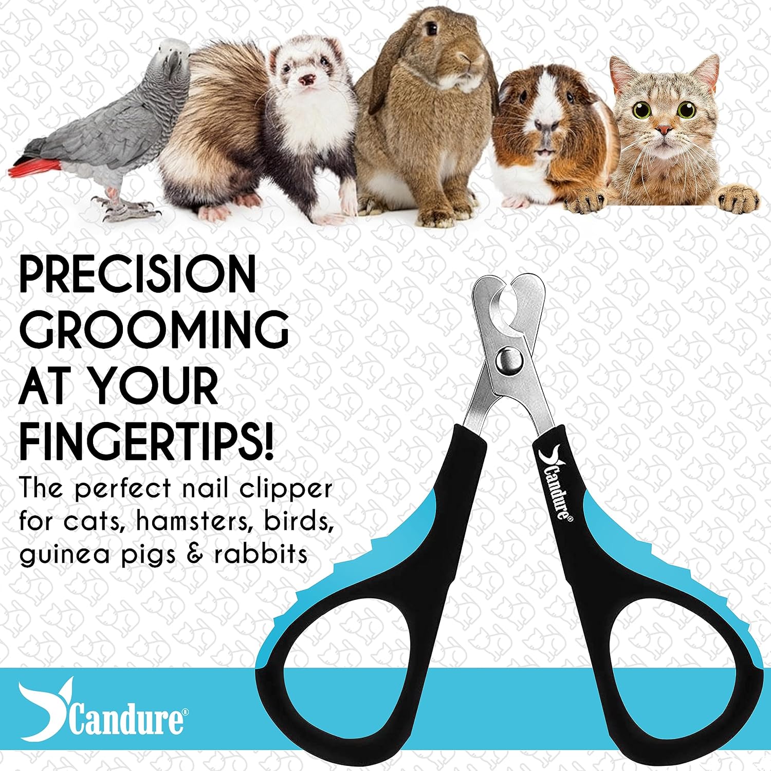 Candure Cat Nail Clipper Stainless Steel Cat Claw Trimmers for Rabbits, Guinea Pigs, Birds, Puppies, Kittens and Small Animals Pet Nail Clipper for Professional and Home Use (Blue) - Image 6