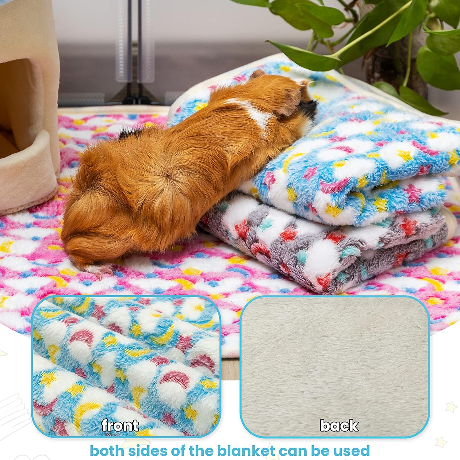 CUSOZWO Guinea Pig Bedding Mat - 3 Pack Waterproof Washable Rat Cage Liner Bedding Accessories Soft Fleece Blankets for Rat, Rabbit, Chinchilla, Hedgehog, Ferret, Hamster, Small Animals - Image 4