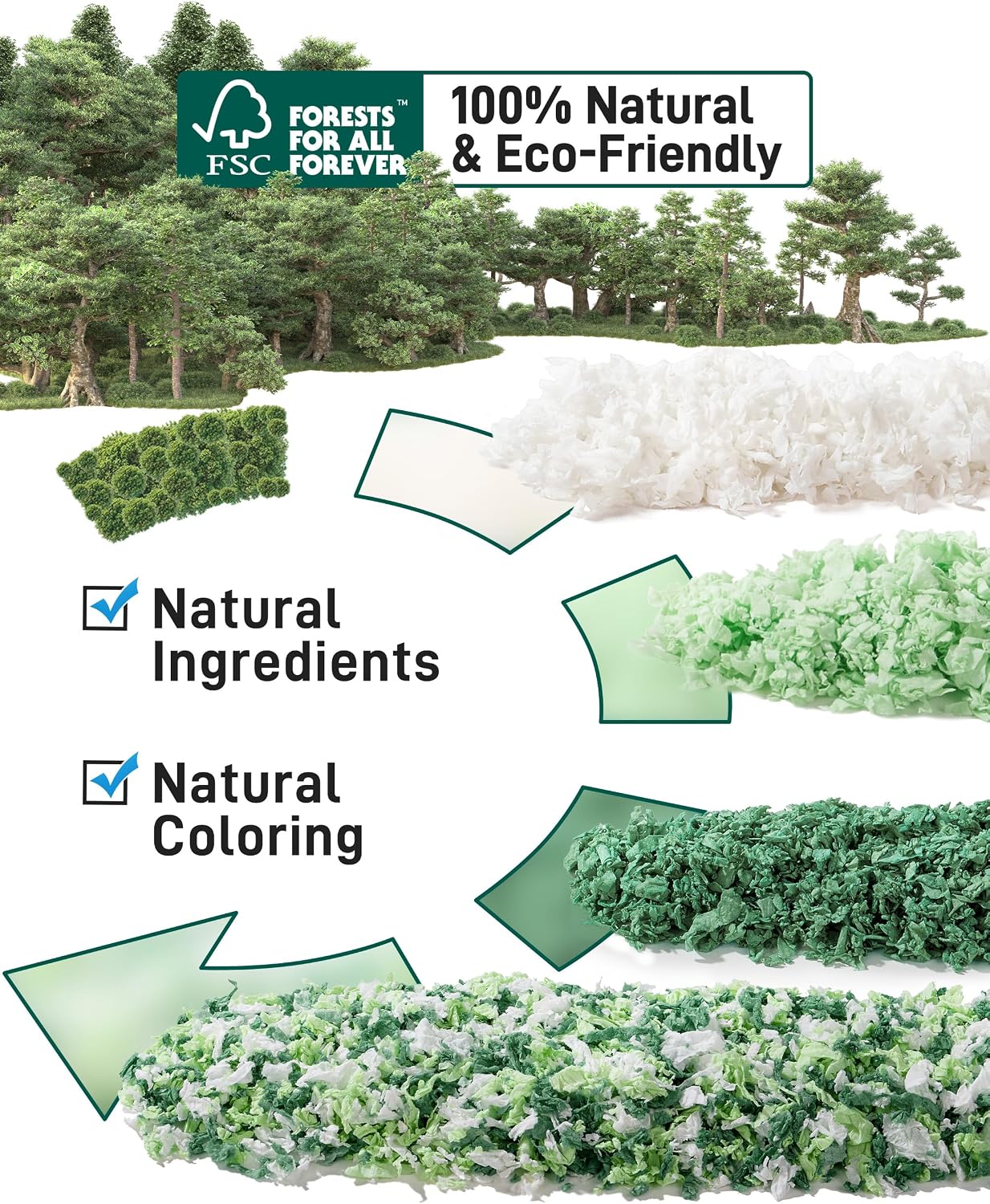 BUCATSTATE Hamster Bedding 15L, 99% Dust-Free Guinea Pig Paper Bedding Odor Control Paper Bedding, Cozy Small Animal Bedding for Rabbit Rat Syrian Dwarf Hamsters Gerbils (Green) - Image 3