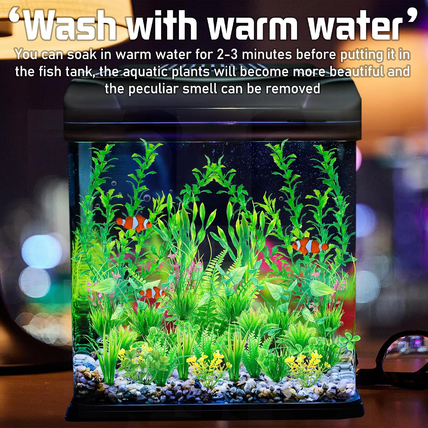 Ameliade Aquarium Artificial Green Plastic Plants Decorations 26 PCS Large Fish Tank Accessories Goldfish Betta Tank Decor - Image 5
