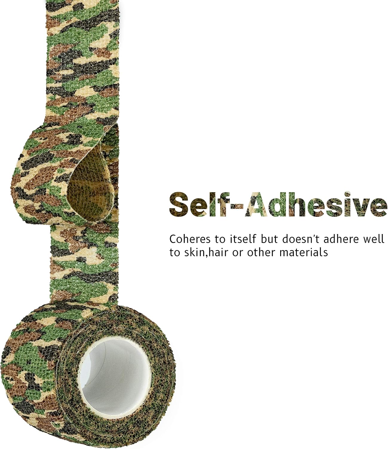 FRESINIDER 9 Rolls Self Adhesive Wrap Athletic Tape Gauze, Breathable Elastic Cohesive Bandage for Sports Injury & Pet (7 Pcs 2" x 5 Yards + 2 Pcs 1" X 5 Yards) (Asian Tiger Camo) - Image 5