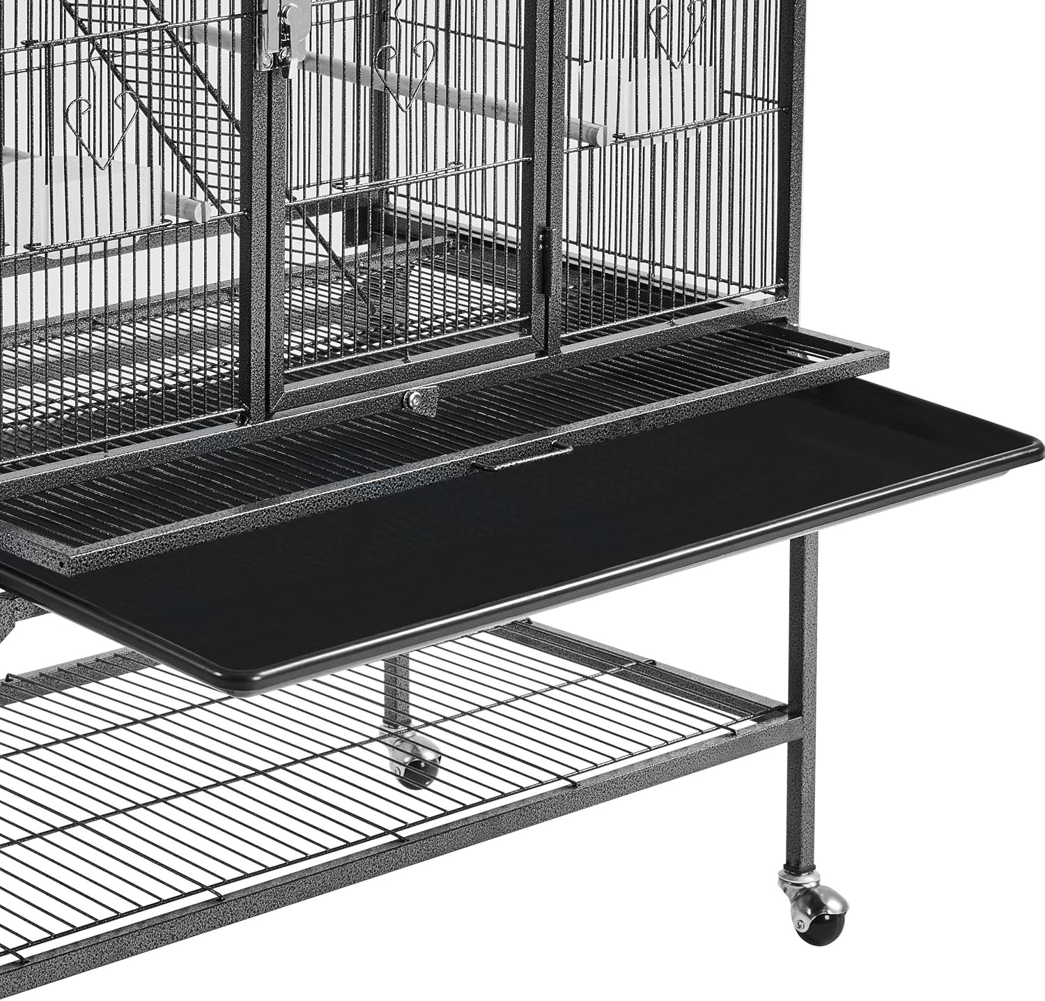 Yaheetech 69-Inch Extra Large Wrought Iron 3 Levels Ferret Chinchilla Sugar Glider Squirrel Small Animal Cage with Cross Shelves and Ladders, Black - Image 6