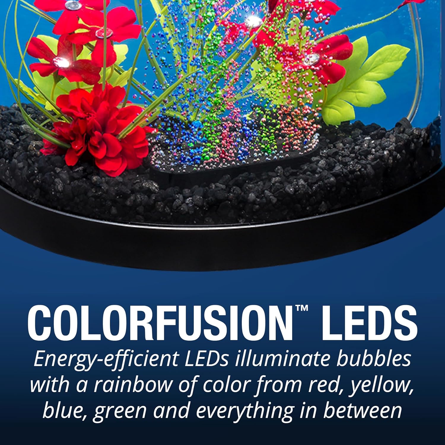 Tetra 3 Gallon Small Fish Tank, Aquarium Starter Kit, with Filter, Air pump, & Color Changing Light, Half Moon shape, for Gold Fish & Betta - Image 5
