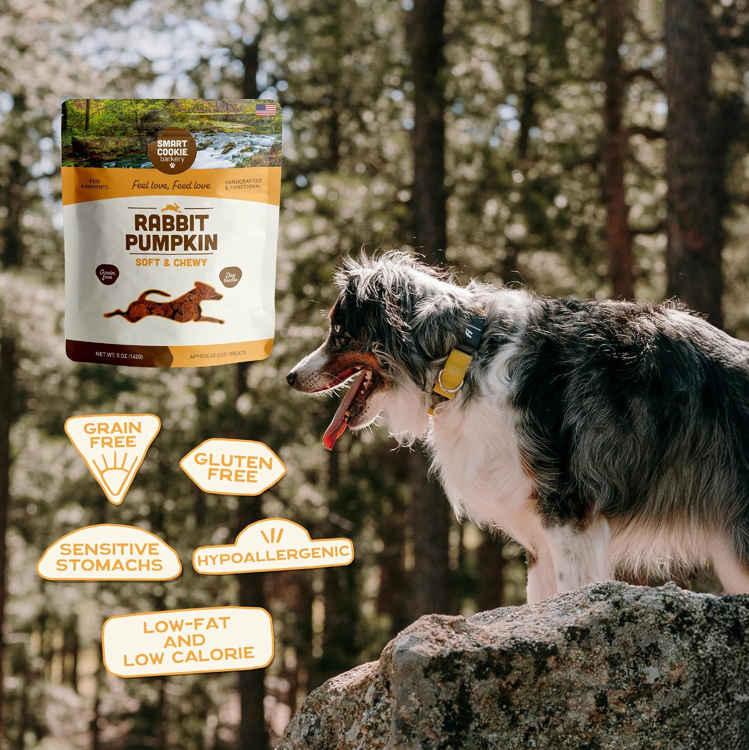 Smart Cookie Healthy Soft Dog Treats - Rabbit & Pumpkin - Grain Free Limited Ingredient Training Treats for Dogs with Sensitive Stomach & Allergies, Natural Novel Protein, Made in the USA (5oz.) - Image 8