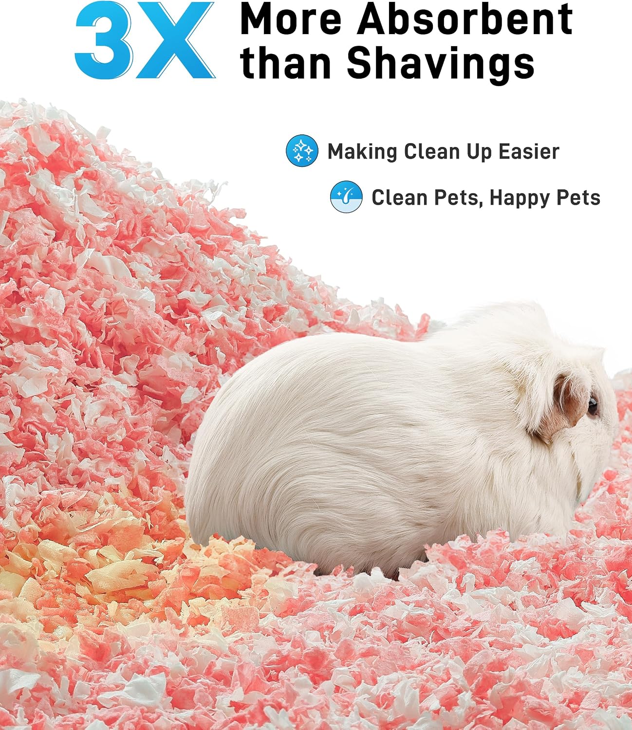 BUCATSTATE Hamster Bedding 70L, 99% Dust-Free Guinea Pig Bedding Odor Control Paper Bedding, Cozy Small Animal Bedding for Rabbit Rat Syrian Dwarf Hamsters Gerbils (Pink) - Image 4