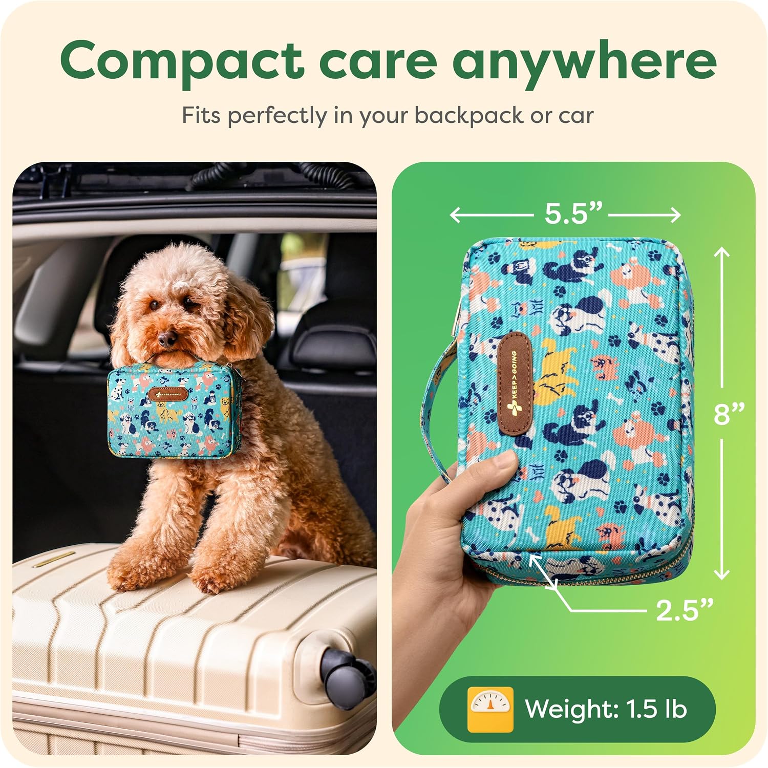 KeepGoing Dog First Aid Kit – Pet Emergency Kit for Dogs & Cats – Dog Travel Accessories for Car, Camping and Hiking - Image 3